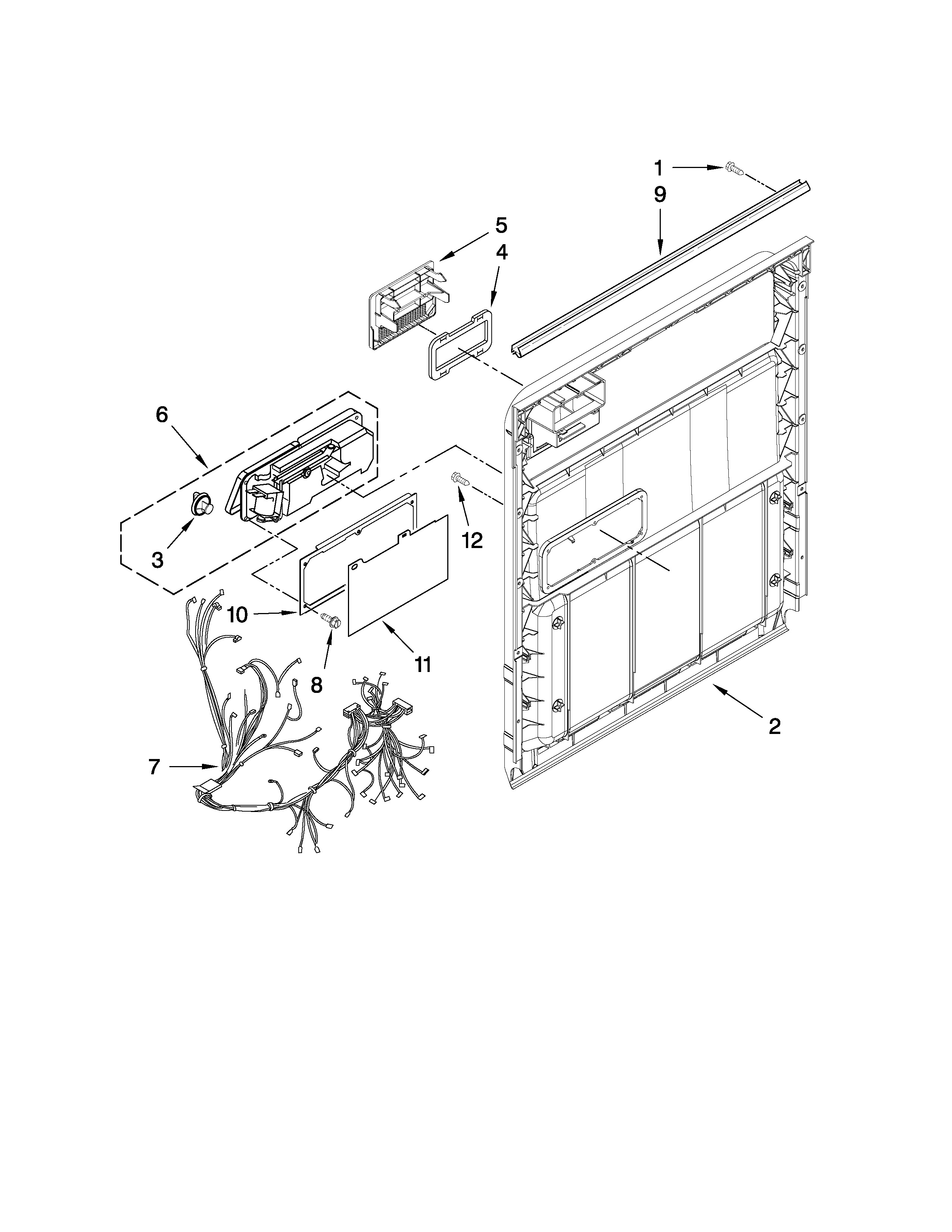 Magic Chef CDB7000AWB1 inner door parts diagram