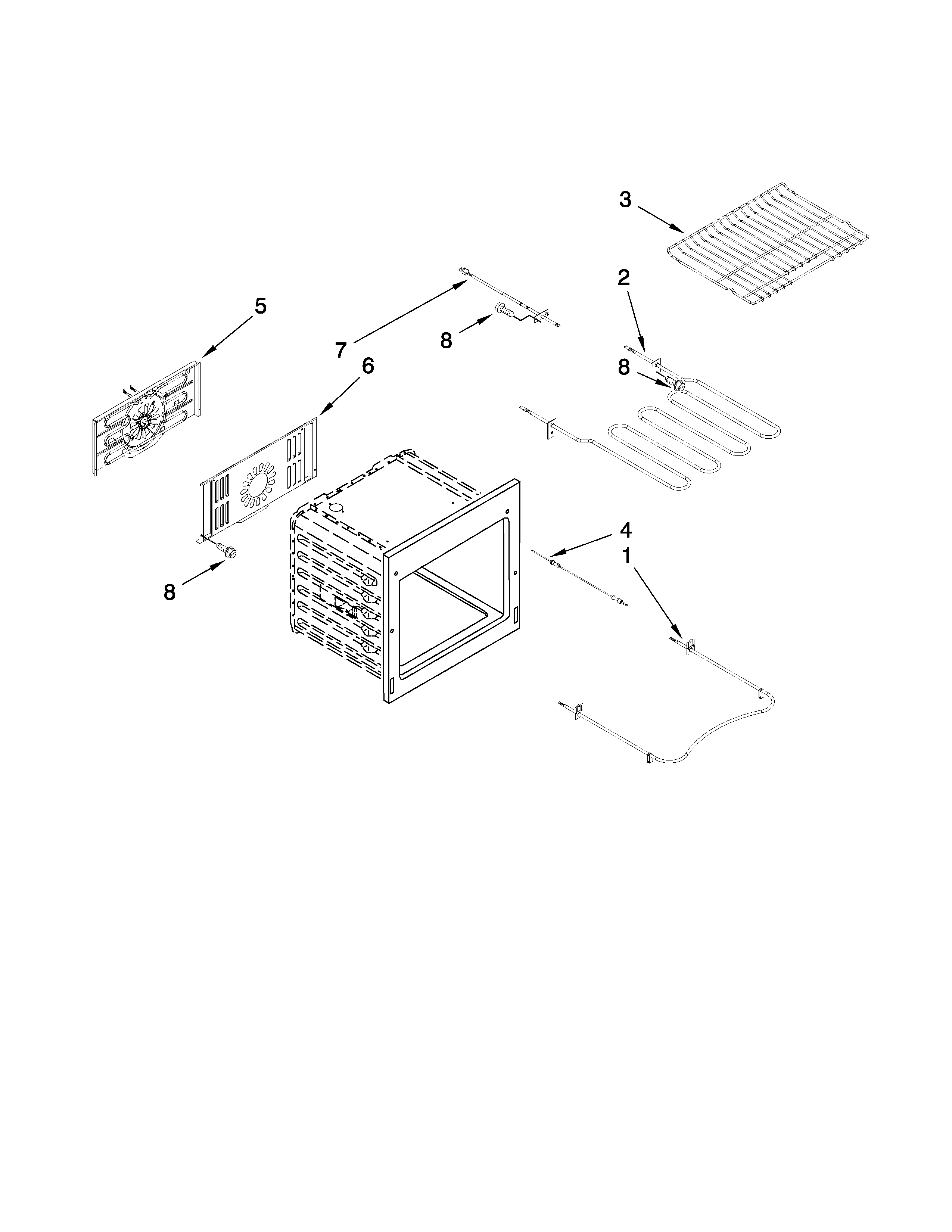 Jenn-Air JES9800CAS01 internal oven parts diagram