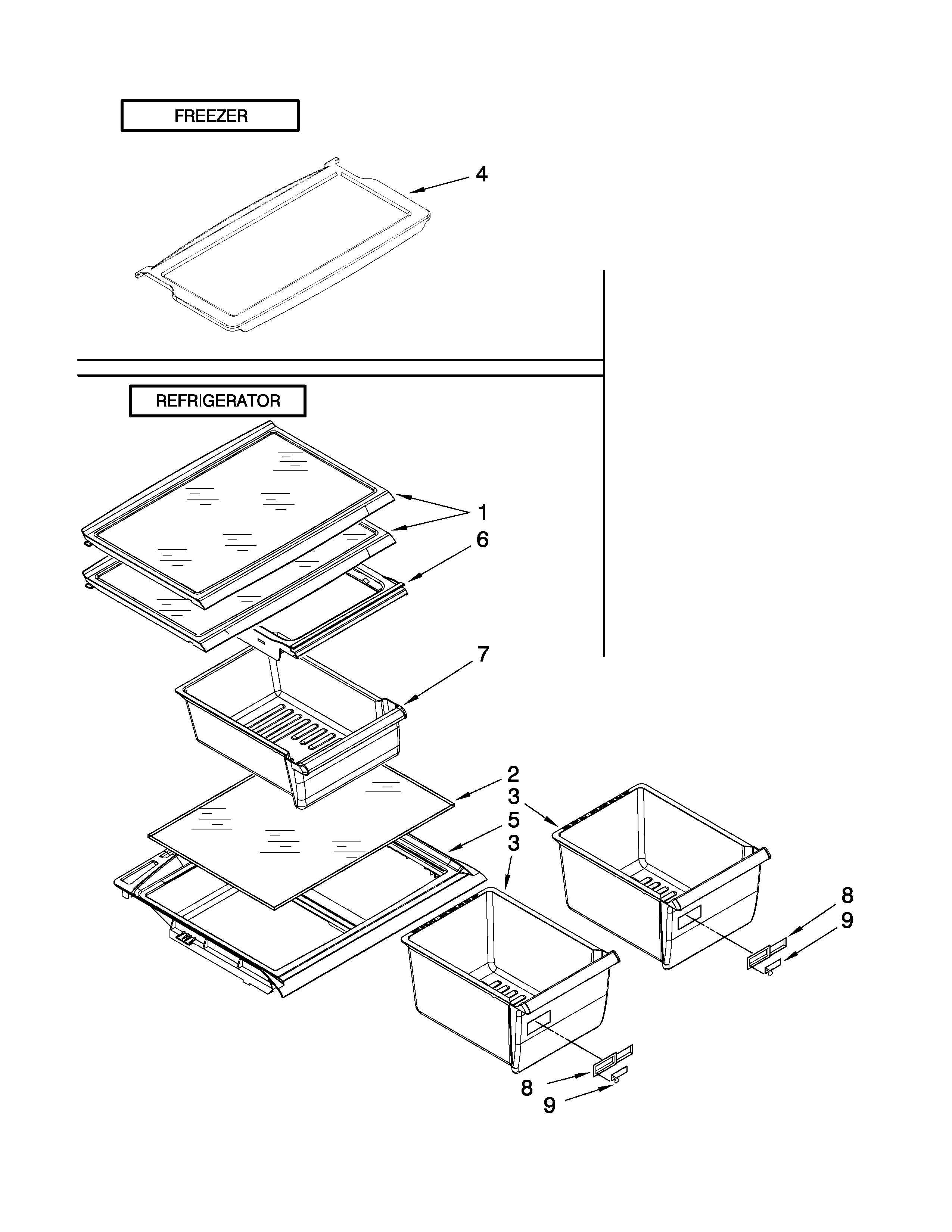 Maytag M8RXEGMXS00 shelf parts diagram