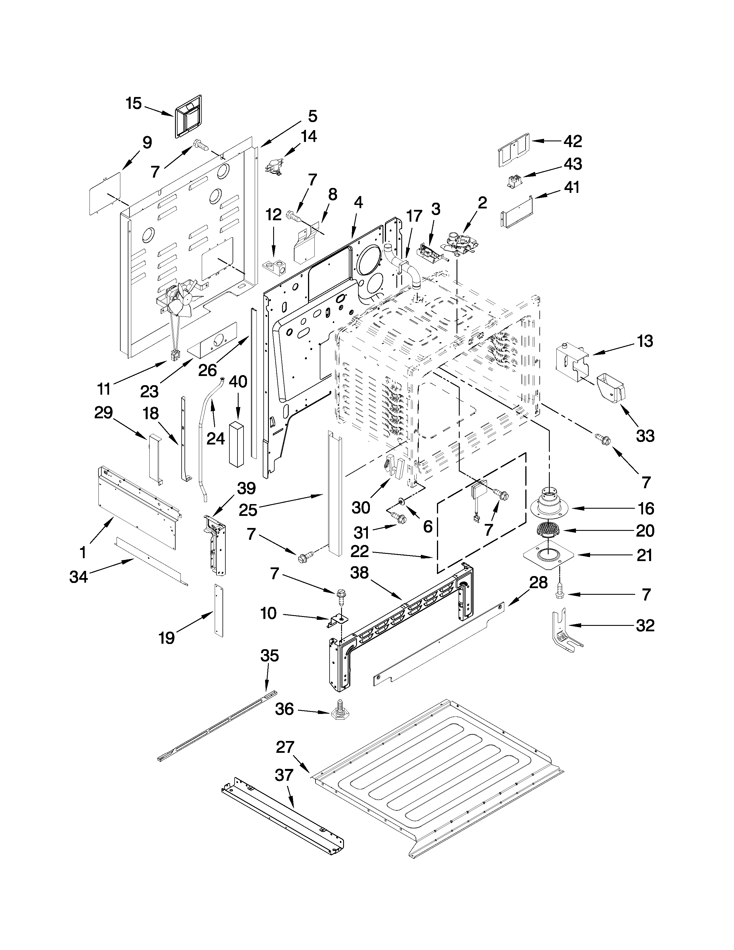Jenn-Air JES9860CAS01 chassis parts diagram