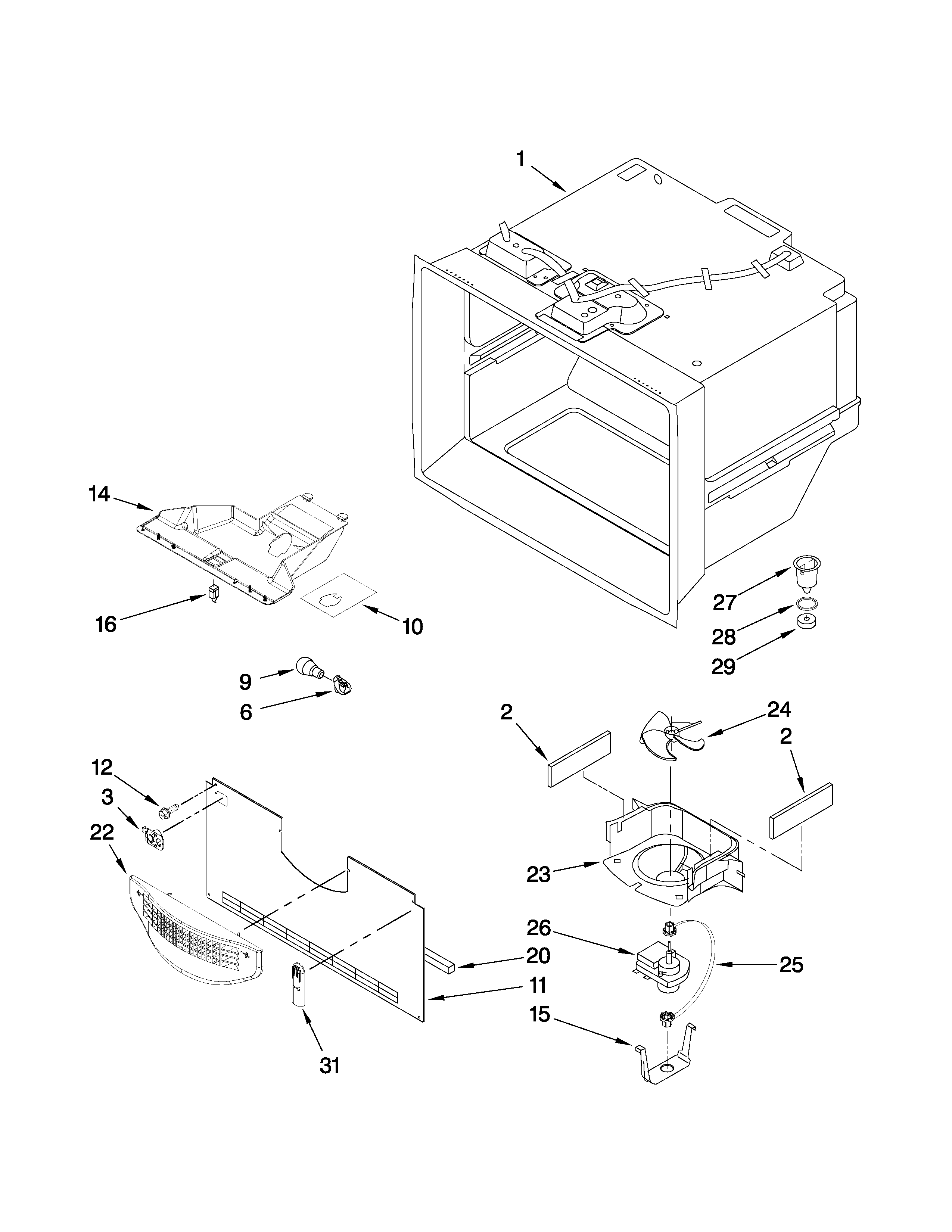 Maytag MBR1953XES0 freezer liner parts diagram