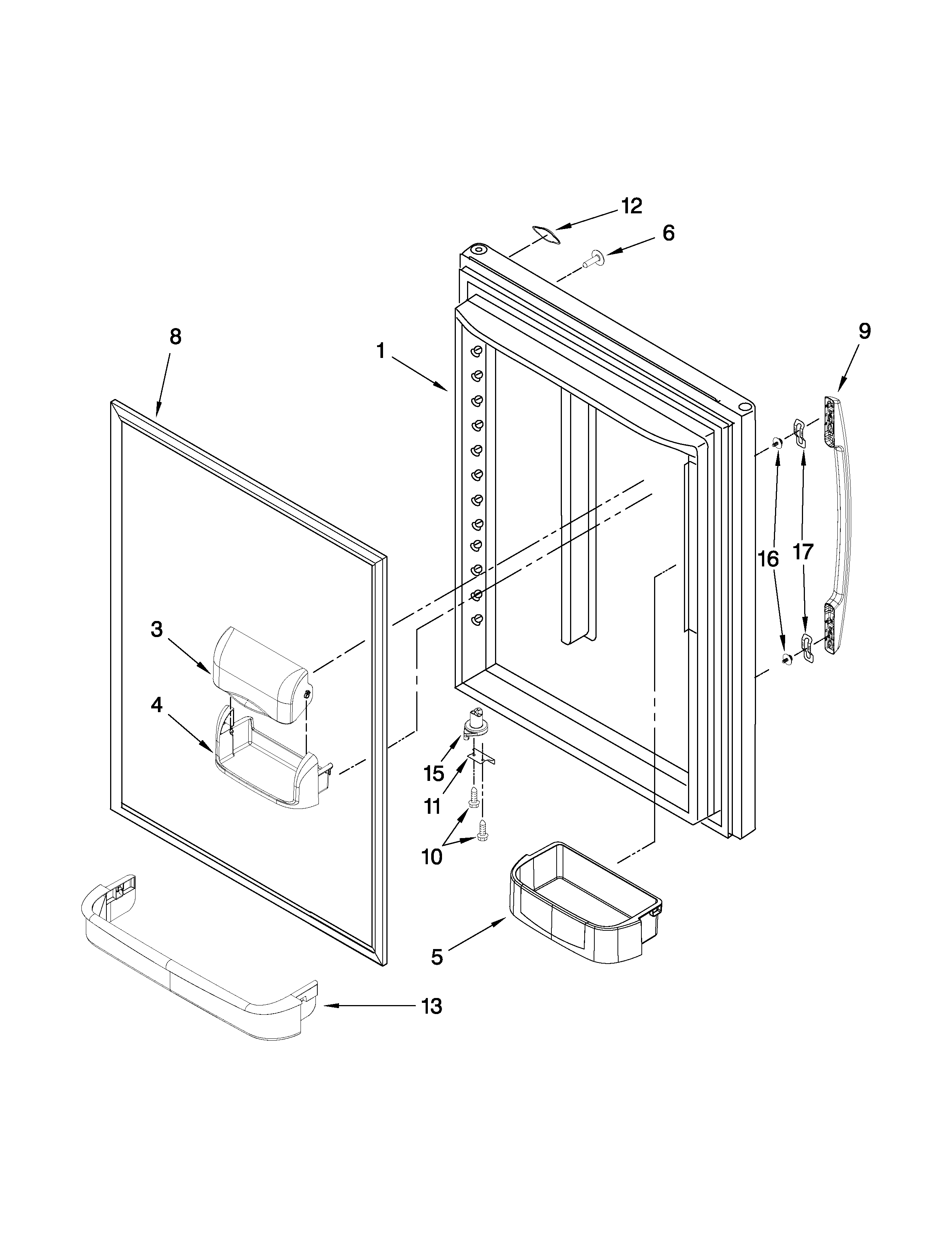 Maytag MBF2258XEB0 refrigerator door parts diagram