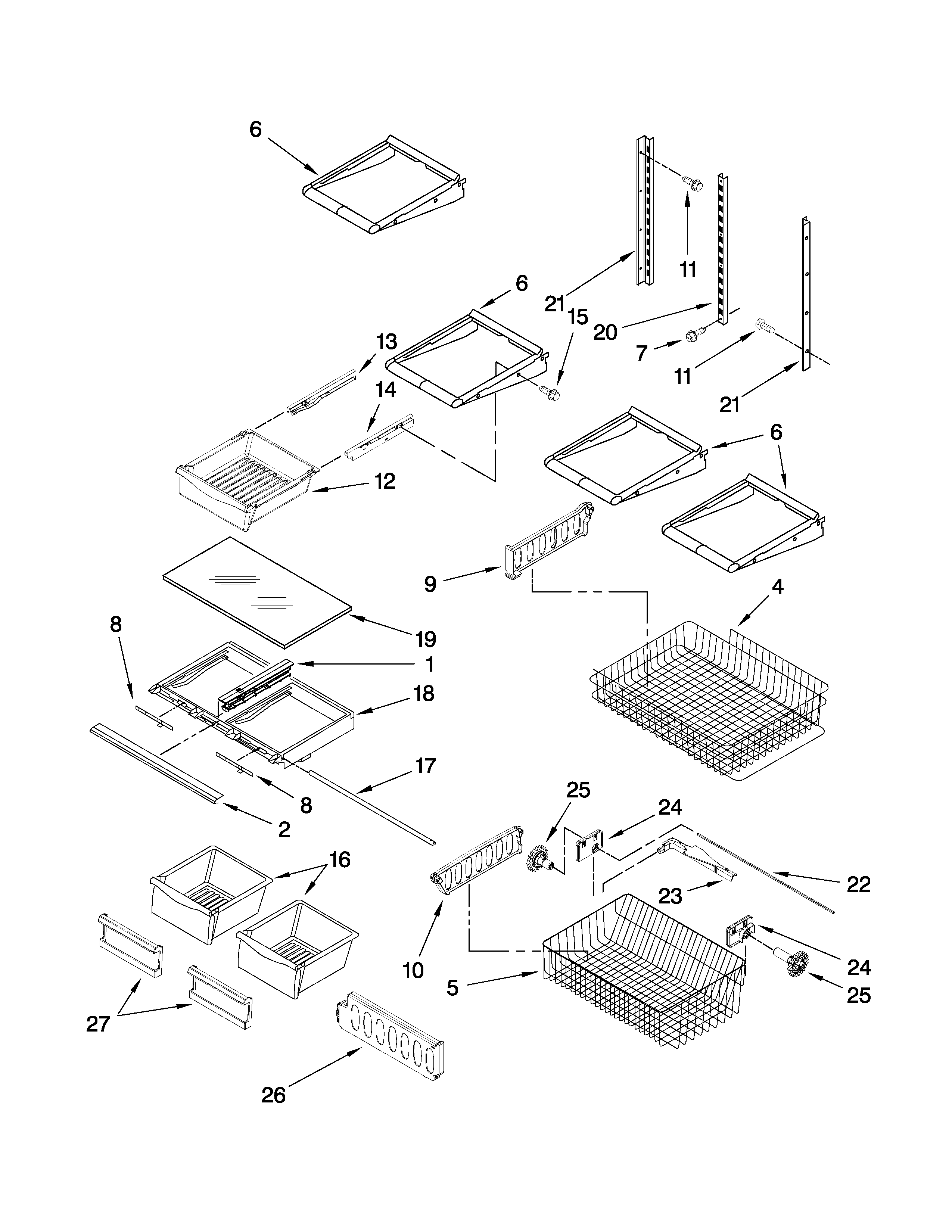 Maytag MBF2258XEB0 shelf parts diagram