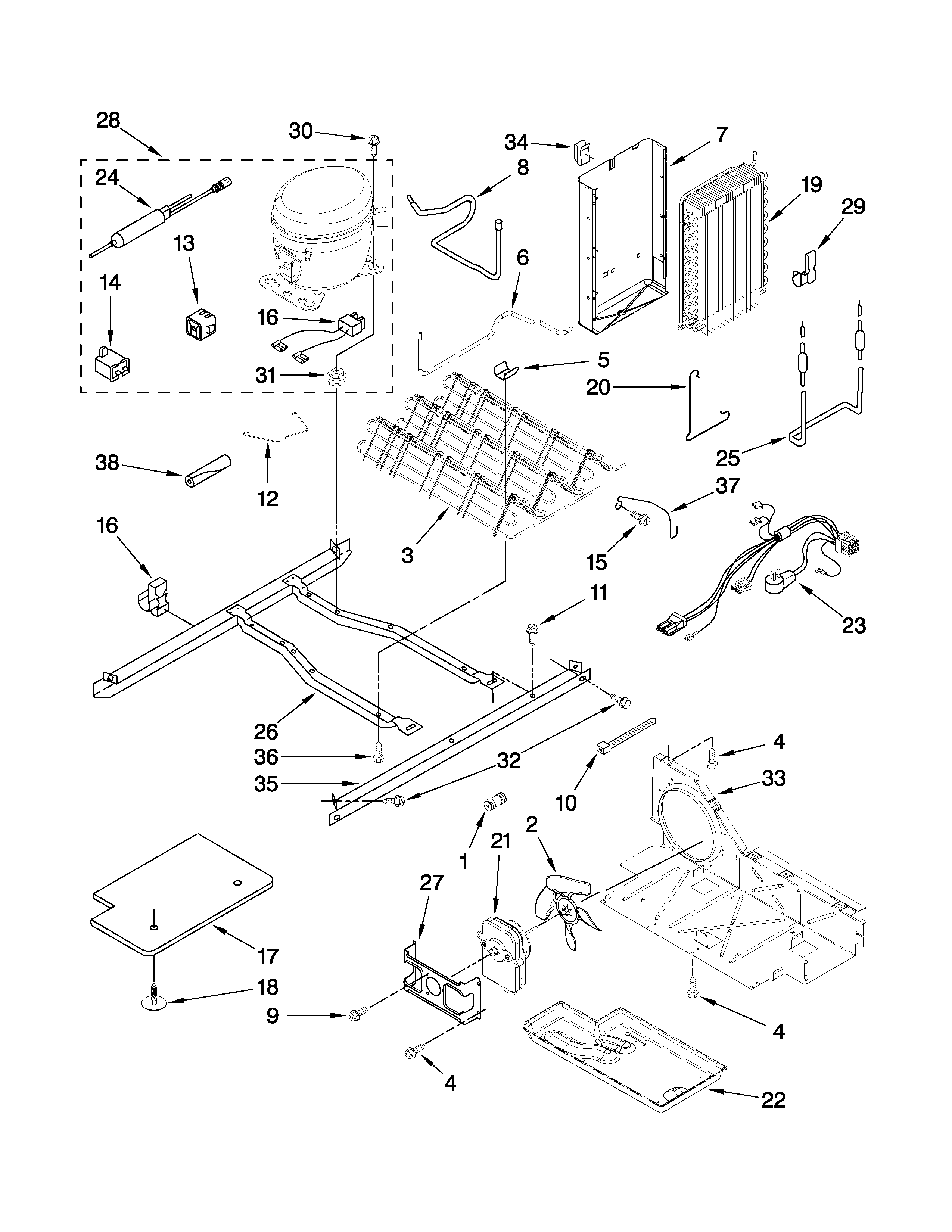 Whirlpool ED5LHAXWT00 unit parts diagram