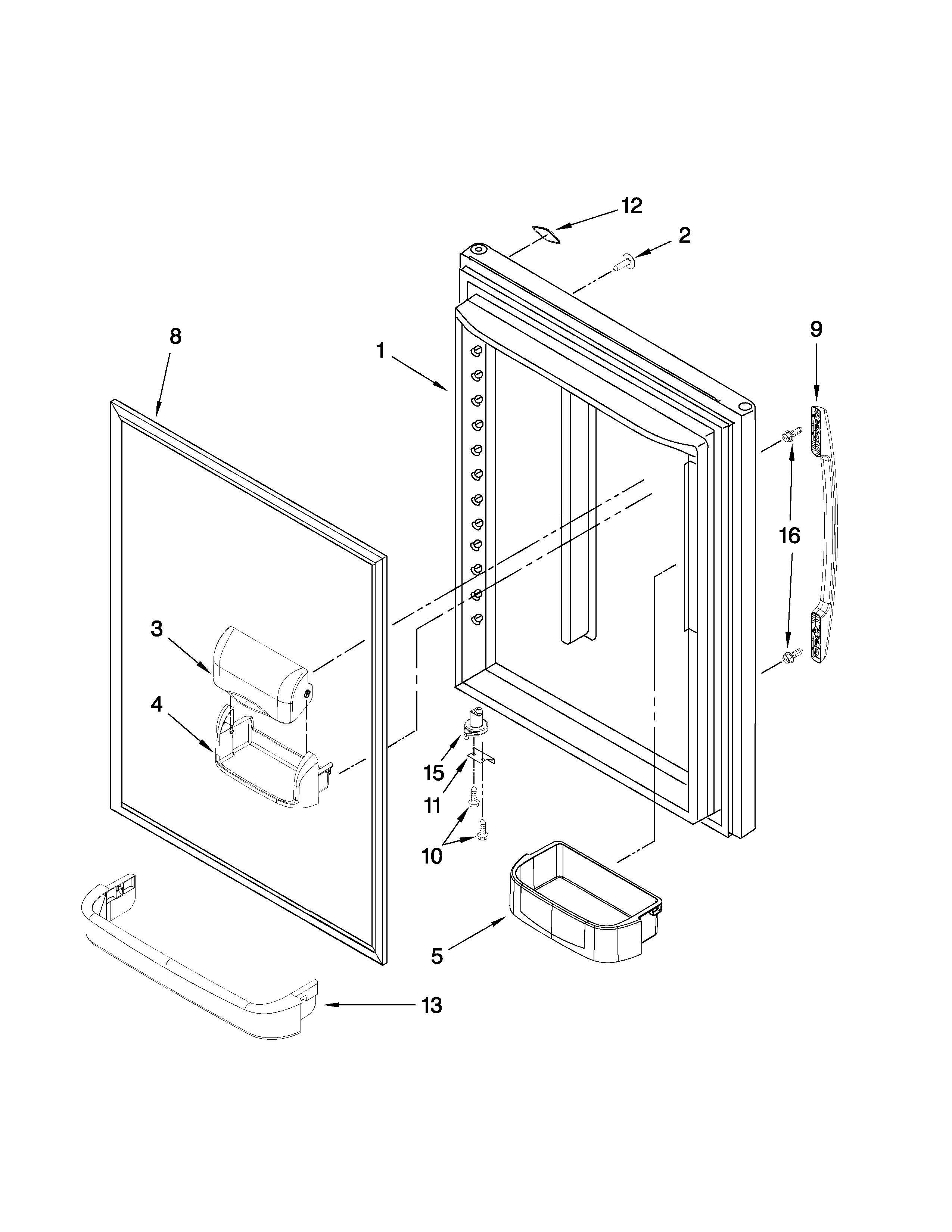 Maytag MBF1958XEB0 refrigerator door parts diagram