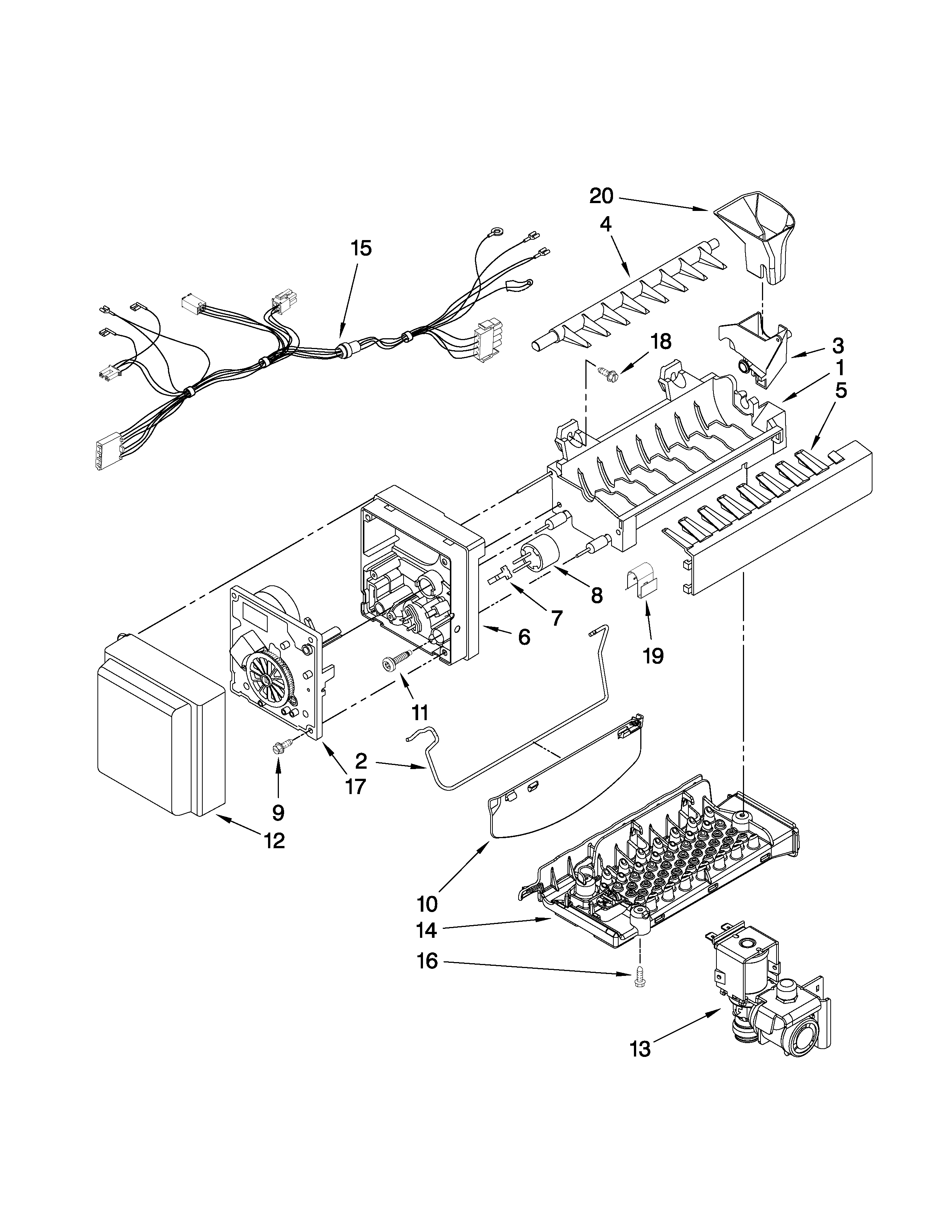 Maytag MFI2665XEB0 icemaker parts diagram
