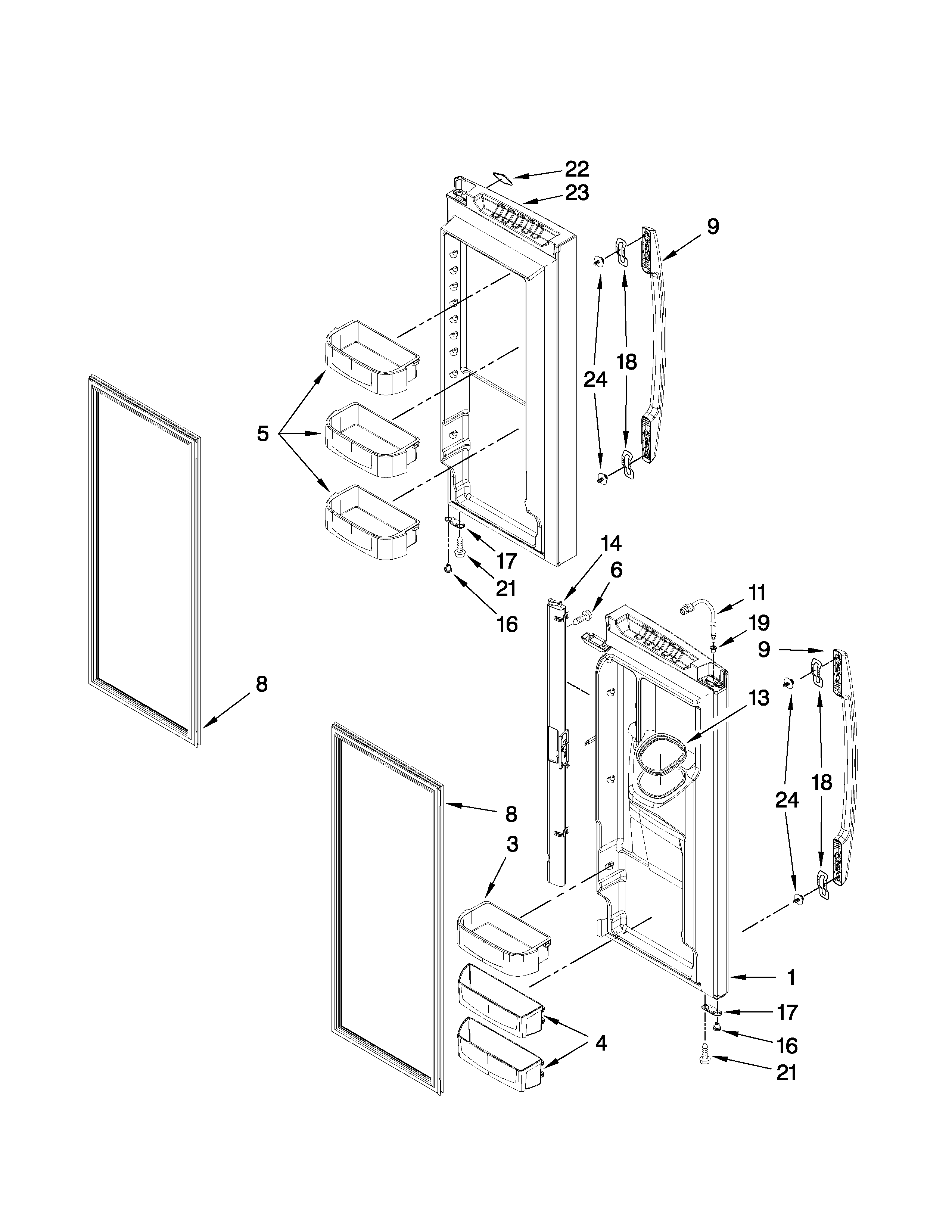 Maytag MFI2665XEB0 refrigerator door parts diagram