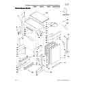 KitchenAid KUIS18NNTB4 cabinet liner and door parts diagram