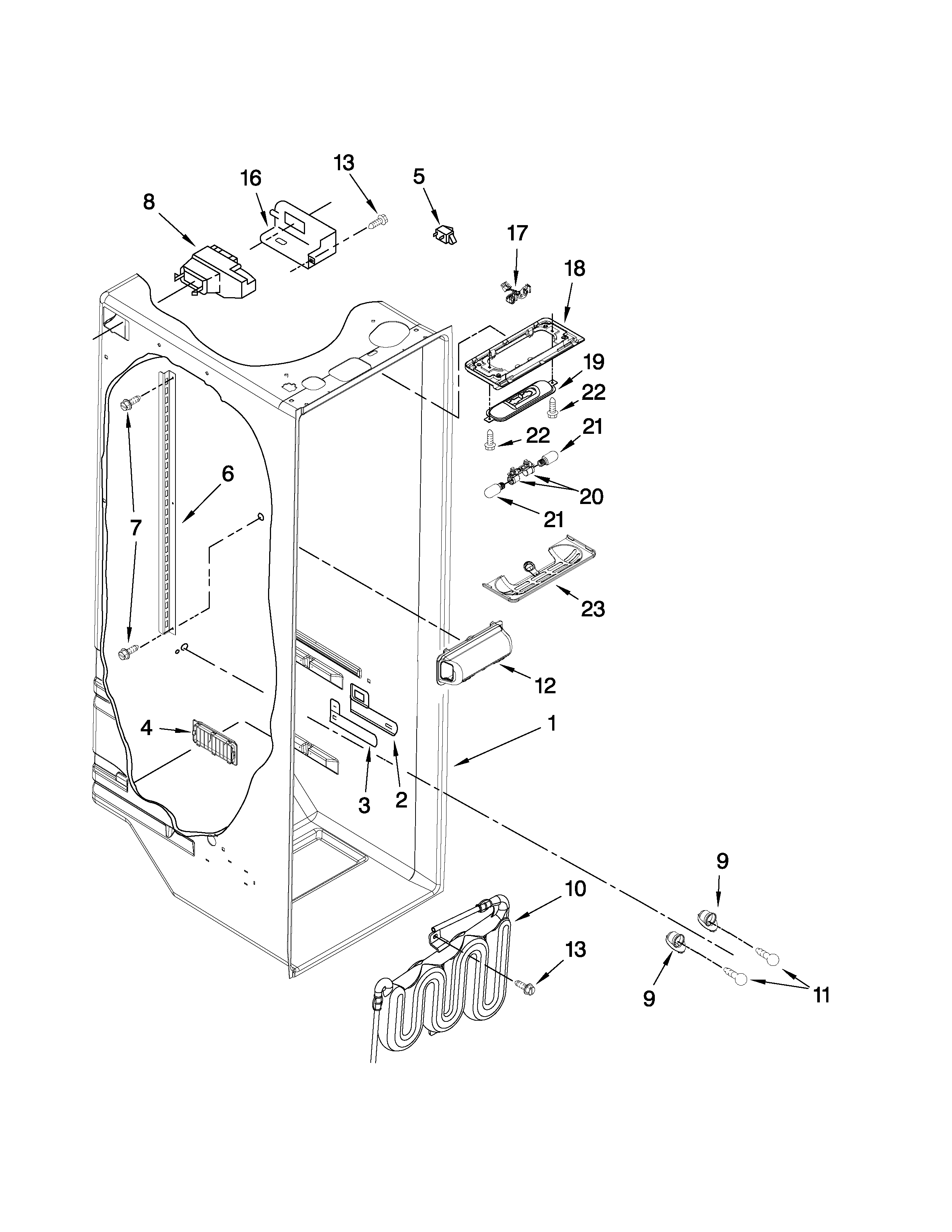 Whirlpool GS5VHAXWY02 refrigerator liner parts diagram