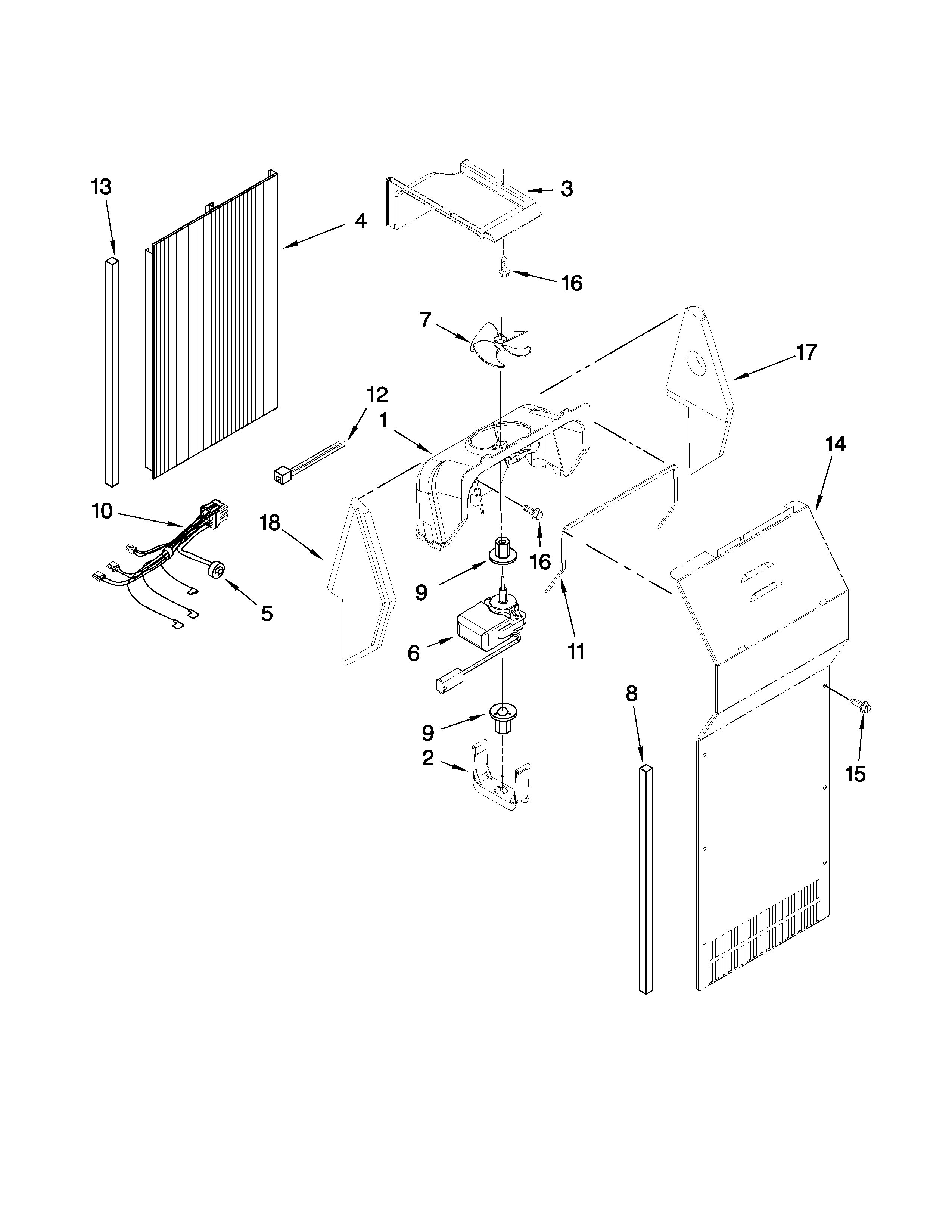 Whirlpool GS5VHAXWY02 air flow parts diagram