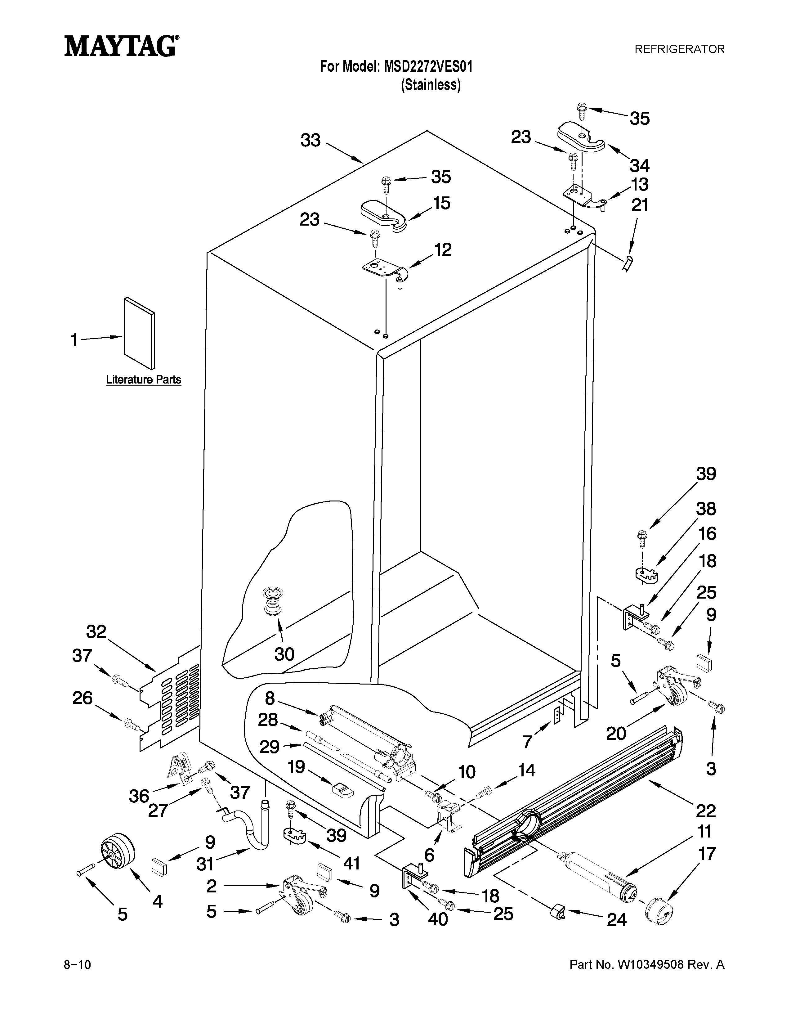 Maytag MSD2272VES01 cabinet parts diagram