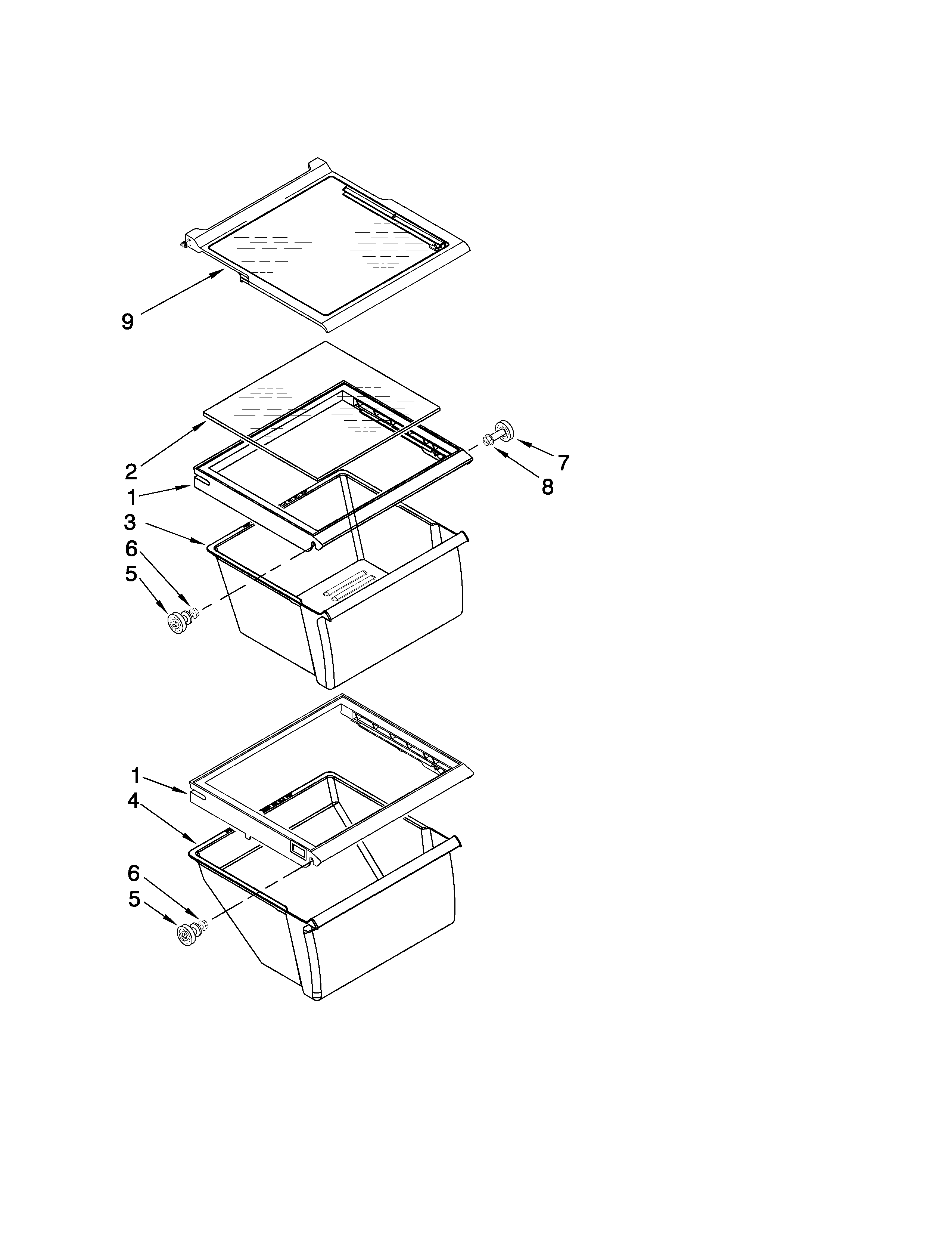 Maytag MSD2272VES01 refrigerator shelf parts diagram