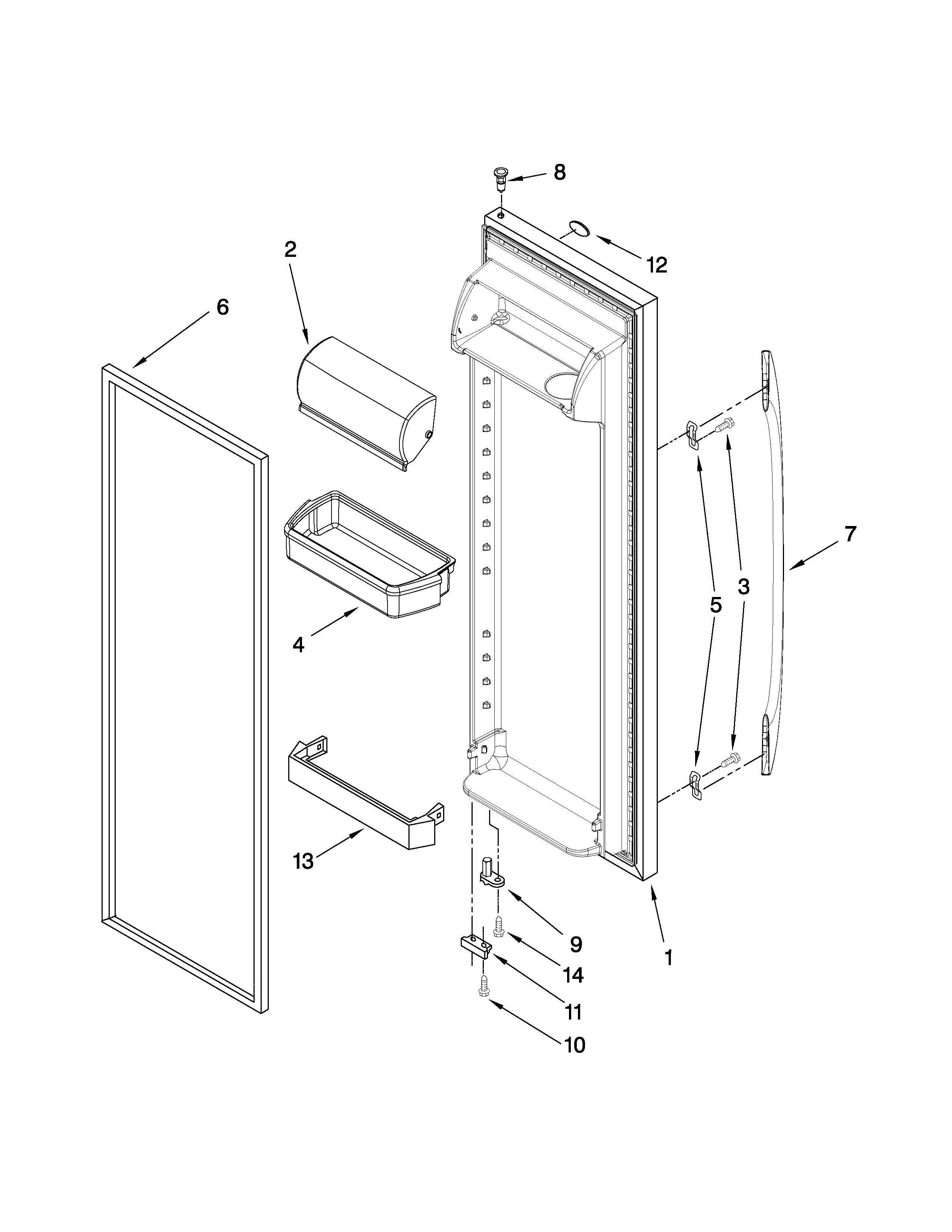 Maytag MSD2272VES01 refrigerator door parts diagram