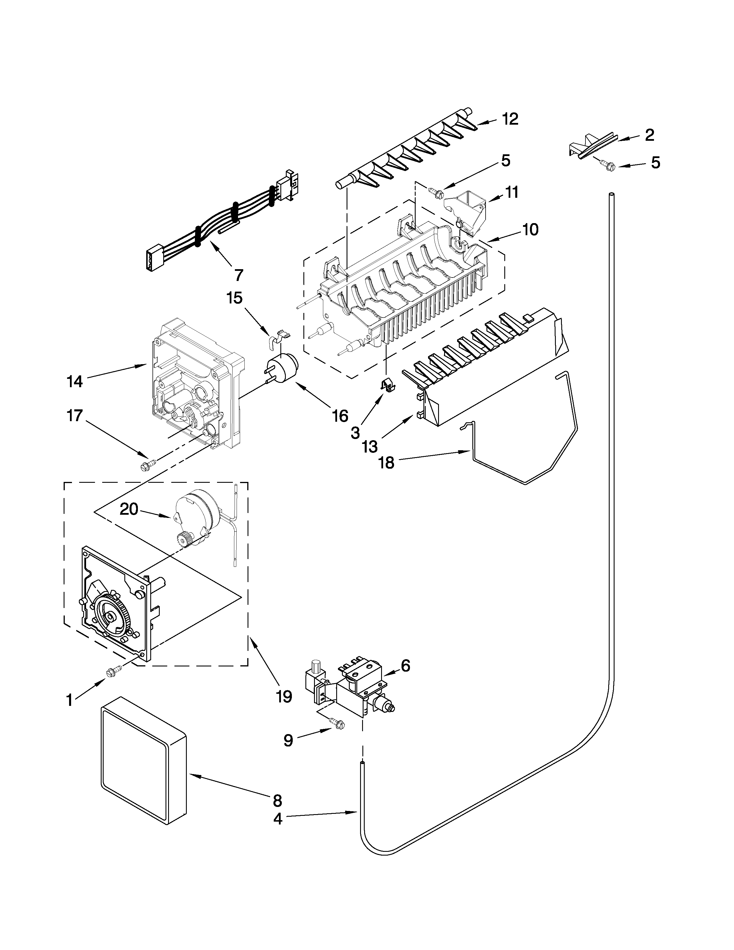 Maytag MSD2272VES01 icemaker parts diagram