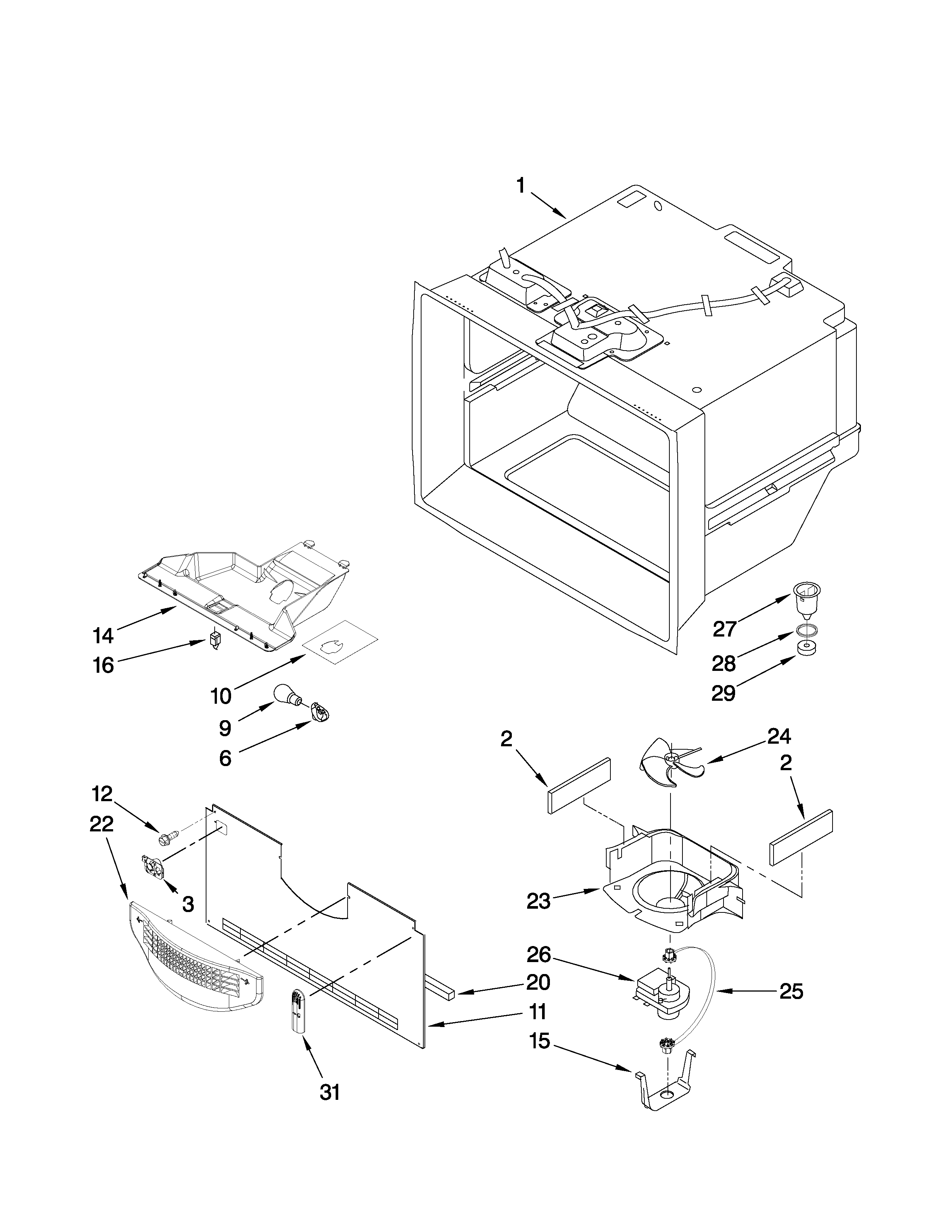 Amana ABB192ZWEW1 freezer liner parts diagram