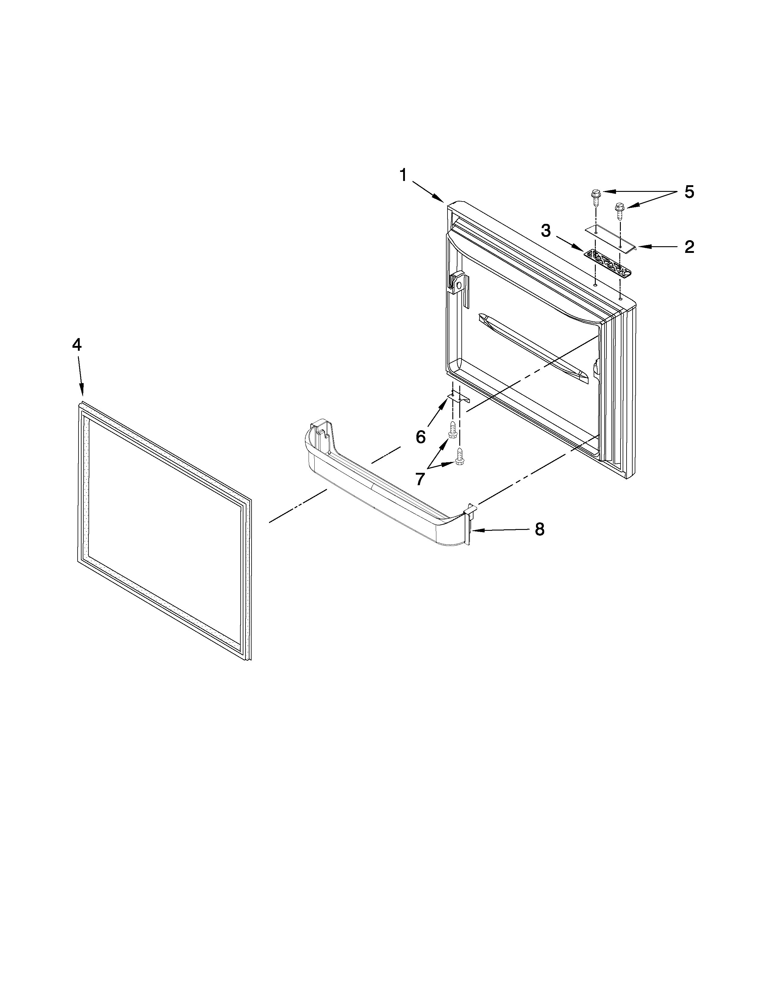 Amana ABB192ZWEW1 freezer door parts diagram