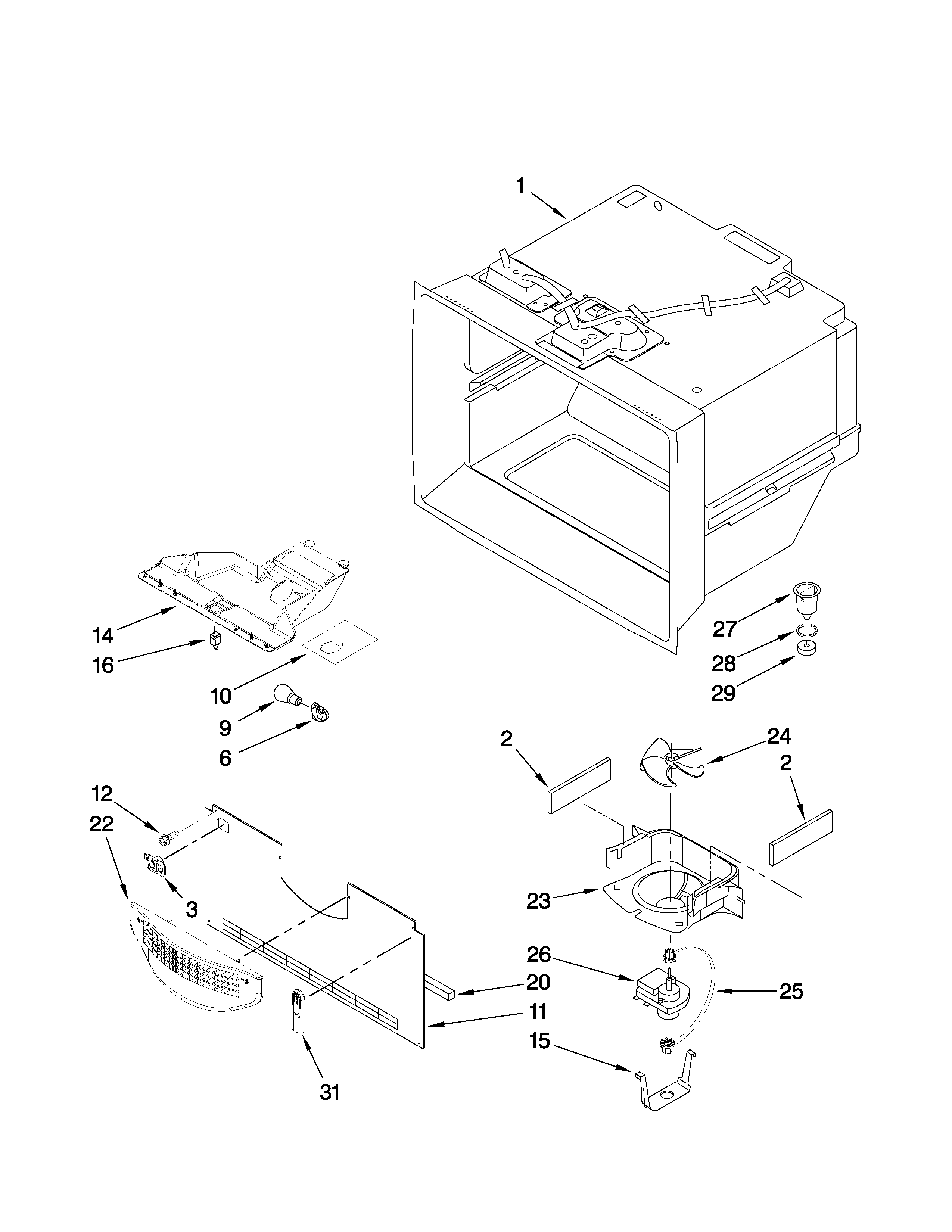 Amana ABL192ZWES1 freezer liner parts diagram