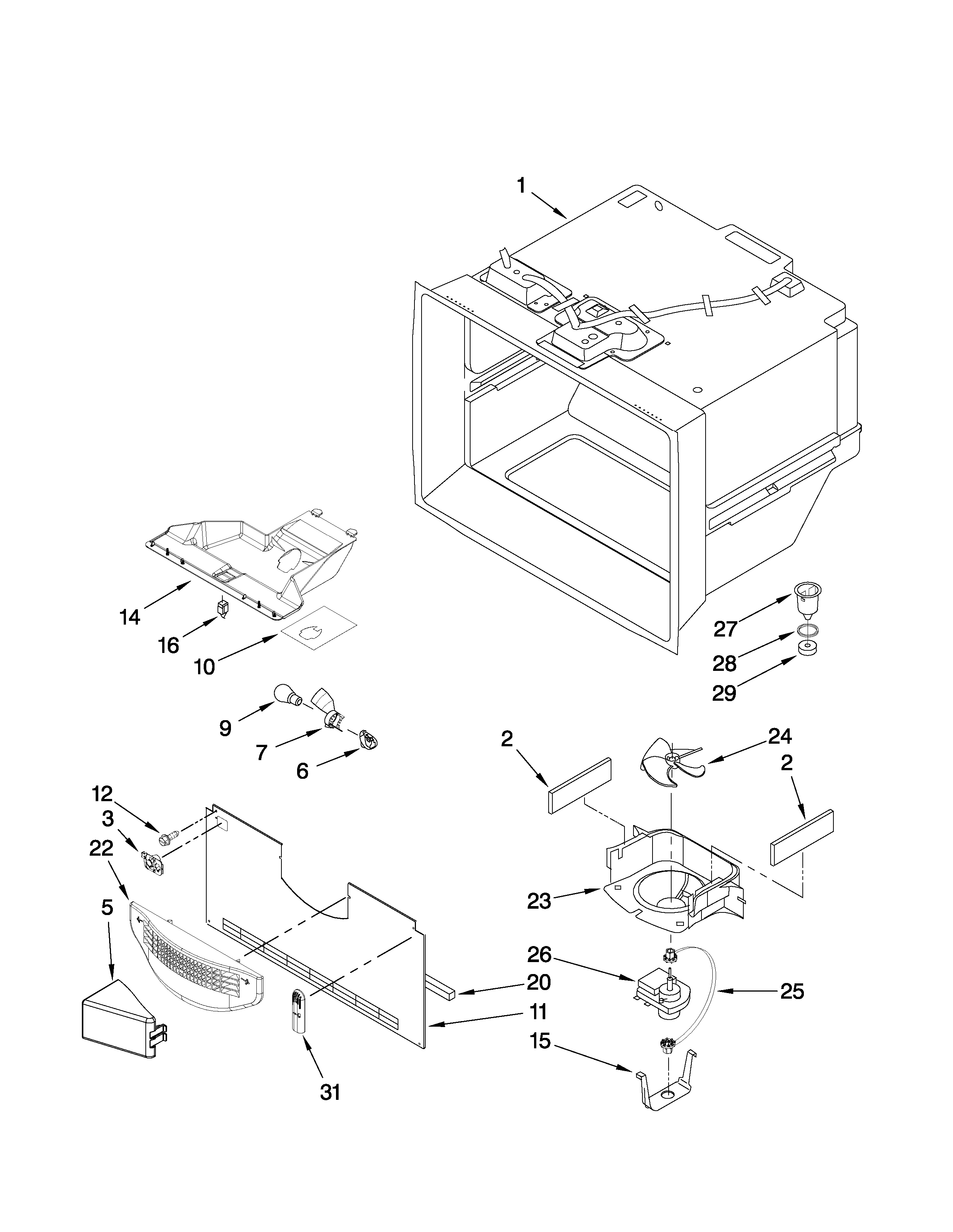 Maytag GB5526FEAW3 freezer liner parts diagram