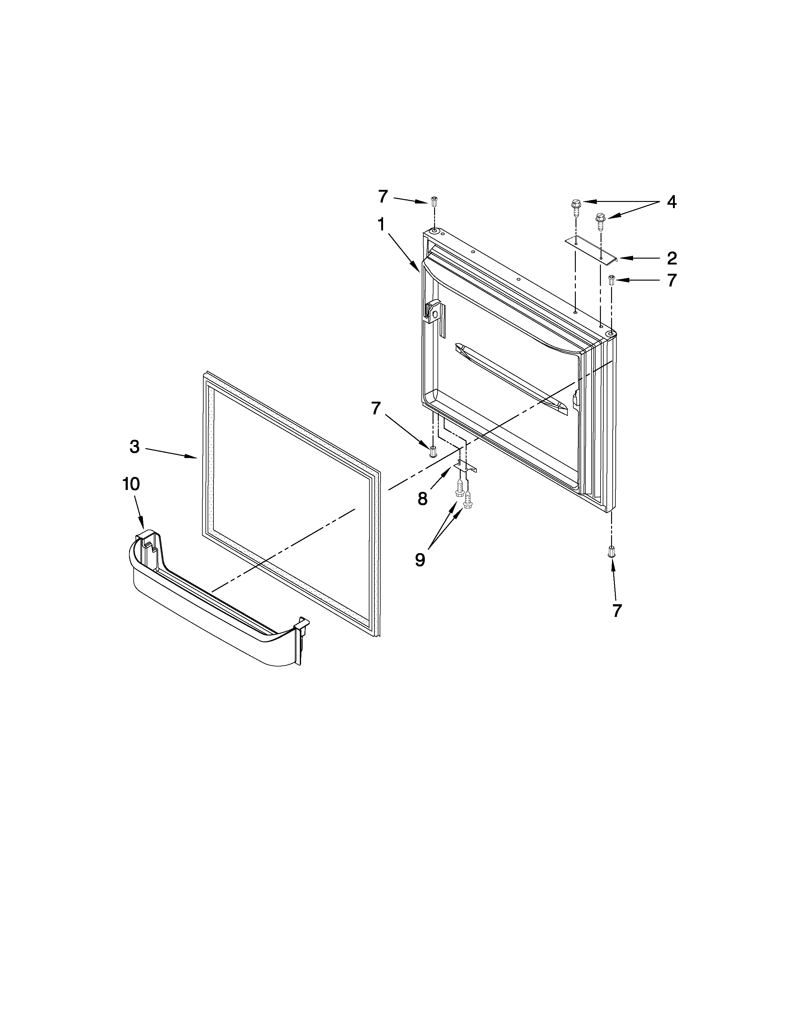 Maytag GB5526FEAW3 freezer door parts diagram