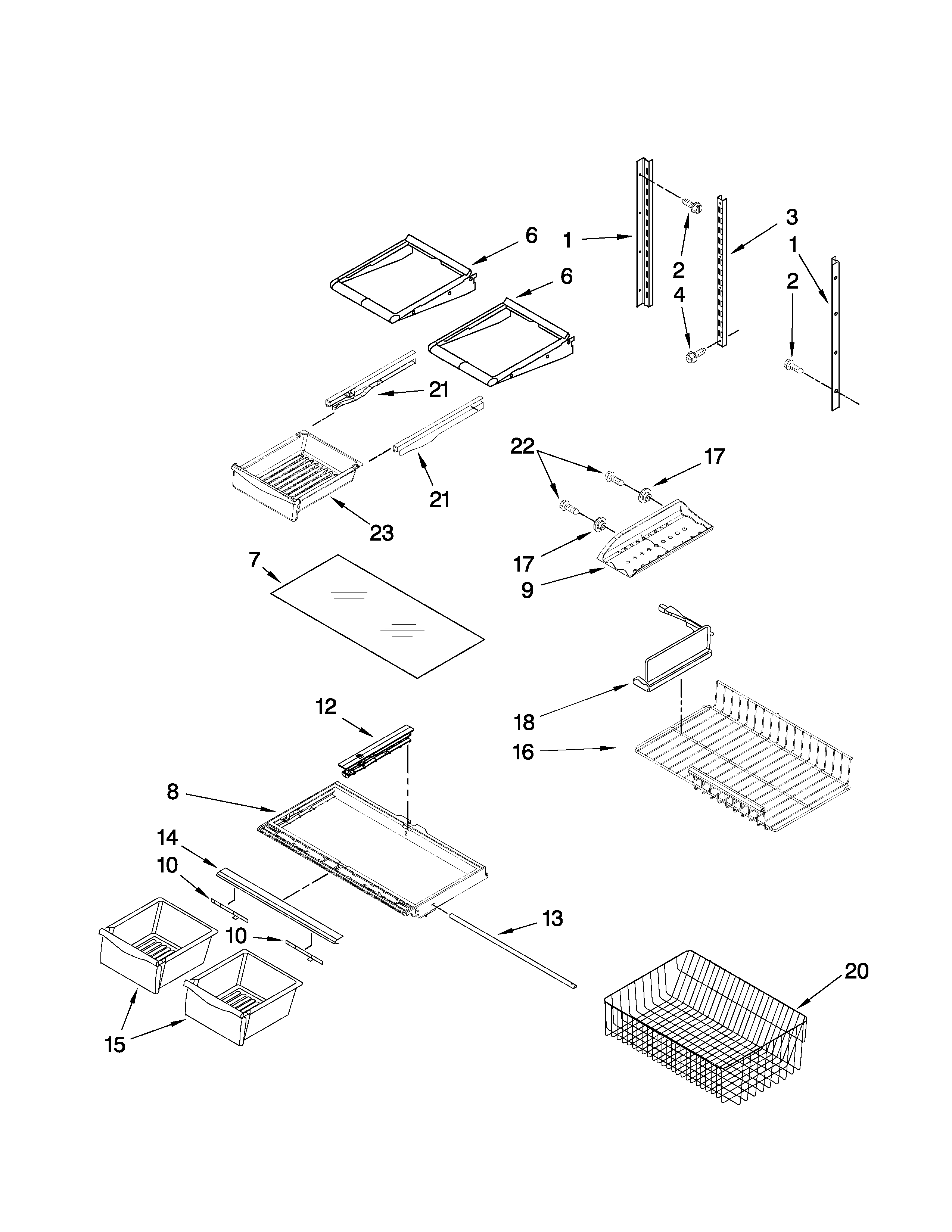 Maytag GB5526FEAW3 shelf parts diagram