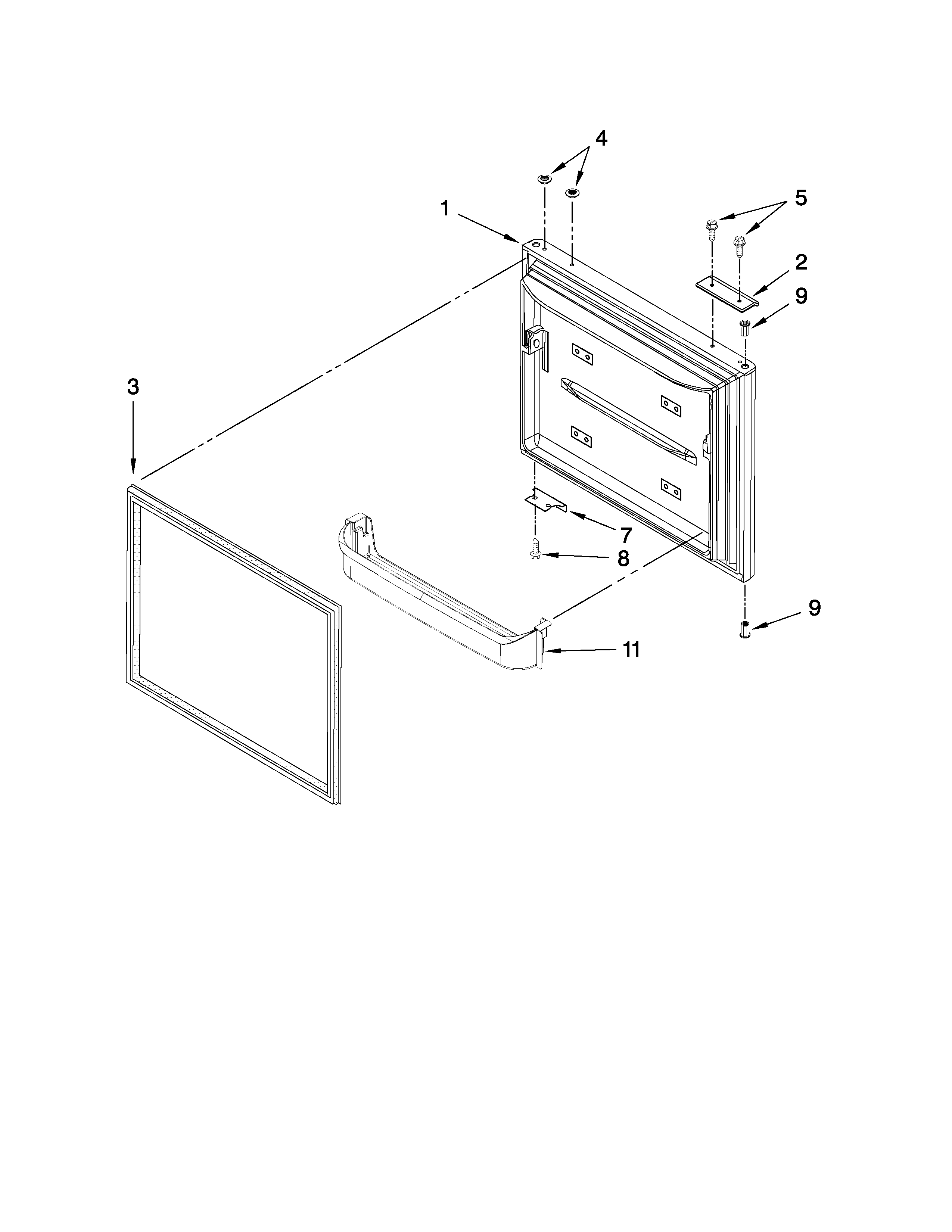 Amana ABB2221WEB1 freezer door parts diagram