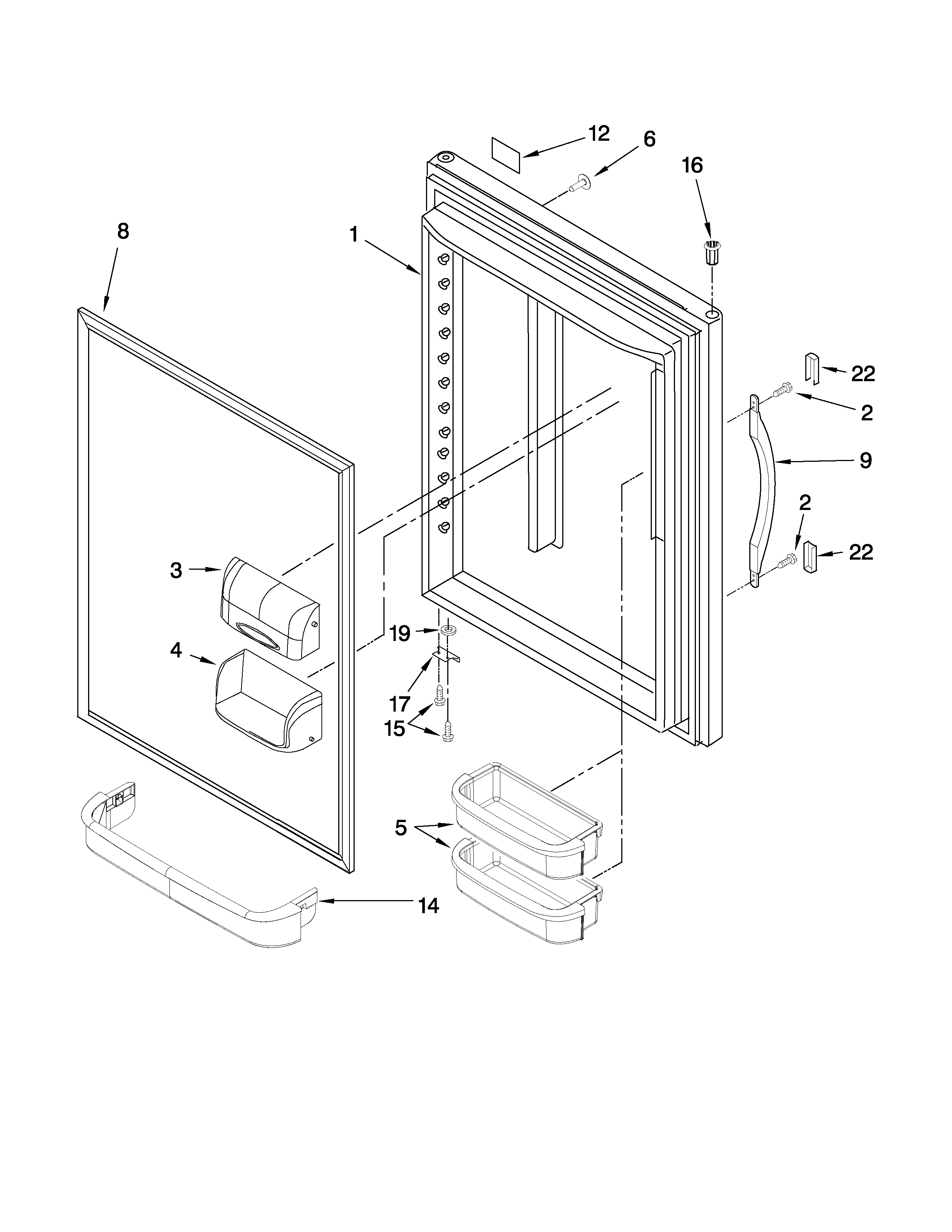 Amana ABB2221WEB1 refrigerator door parts diagram