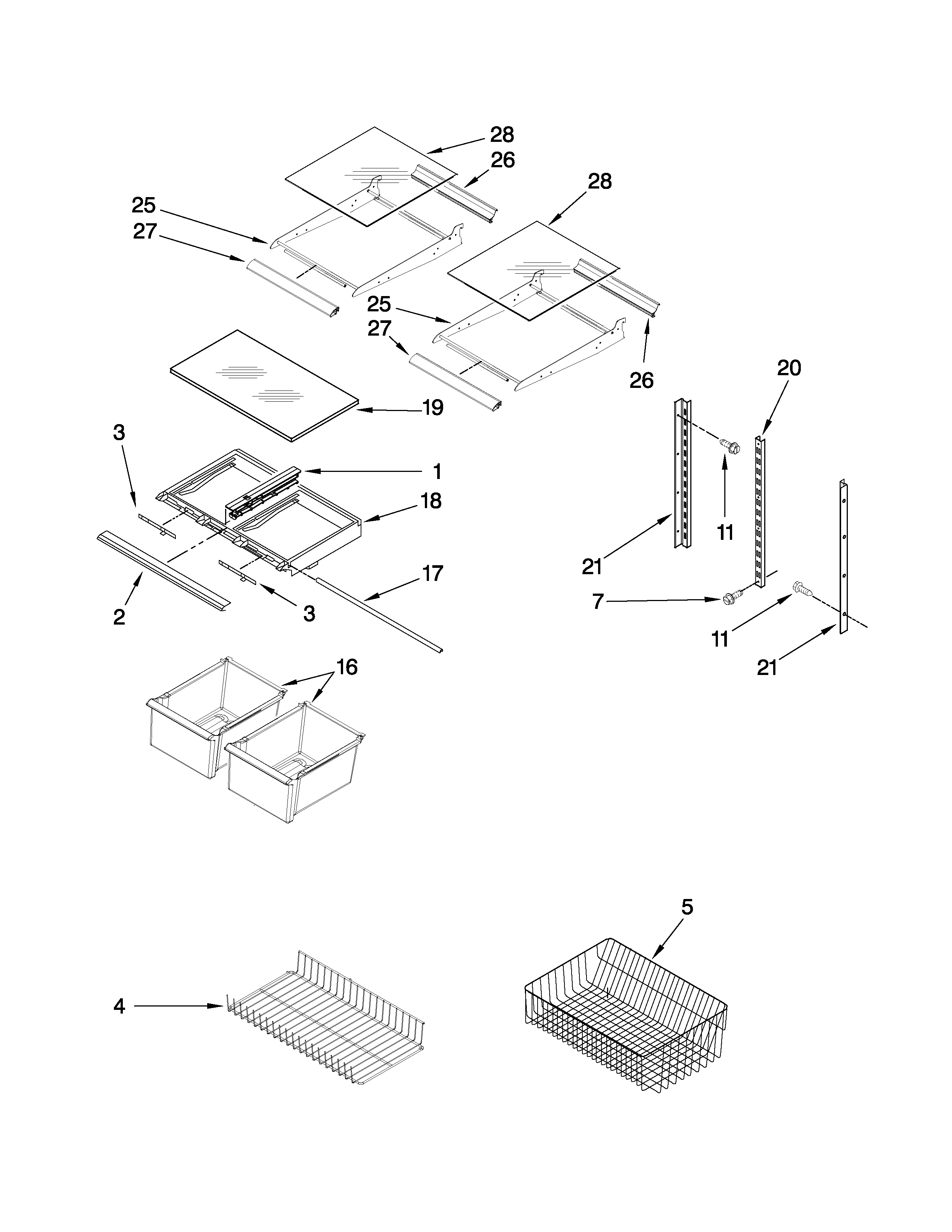 Amana ABB2221WEB1 shelf parts diagram