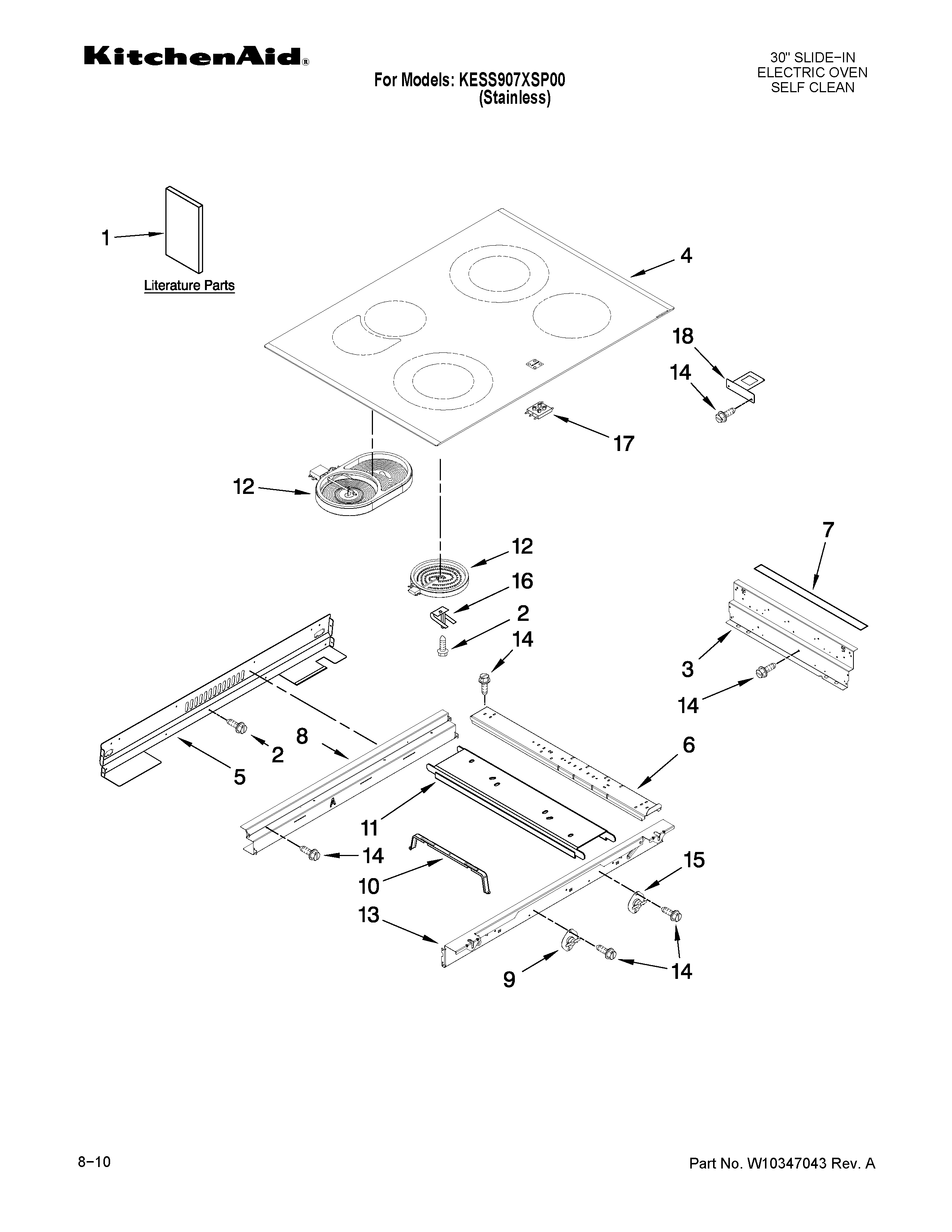 KitchenAid KESS907XSP00 cooktop parts diagram