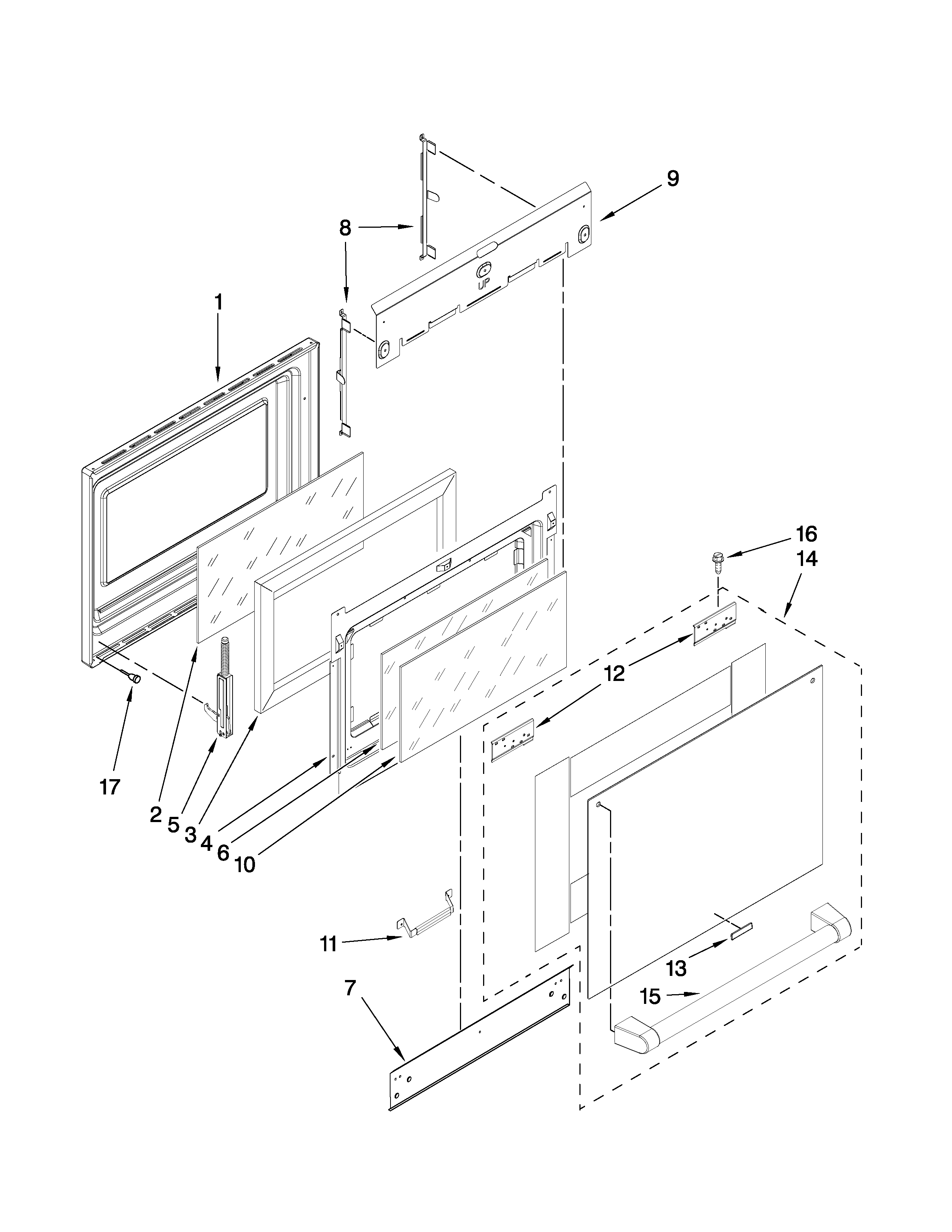 KitchenAid KESS907XSP00 door parts diagram