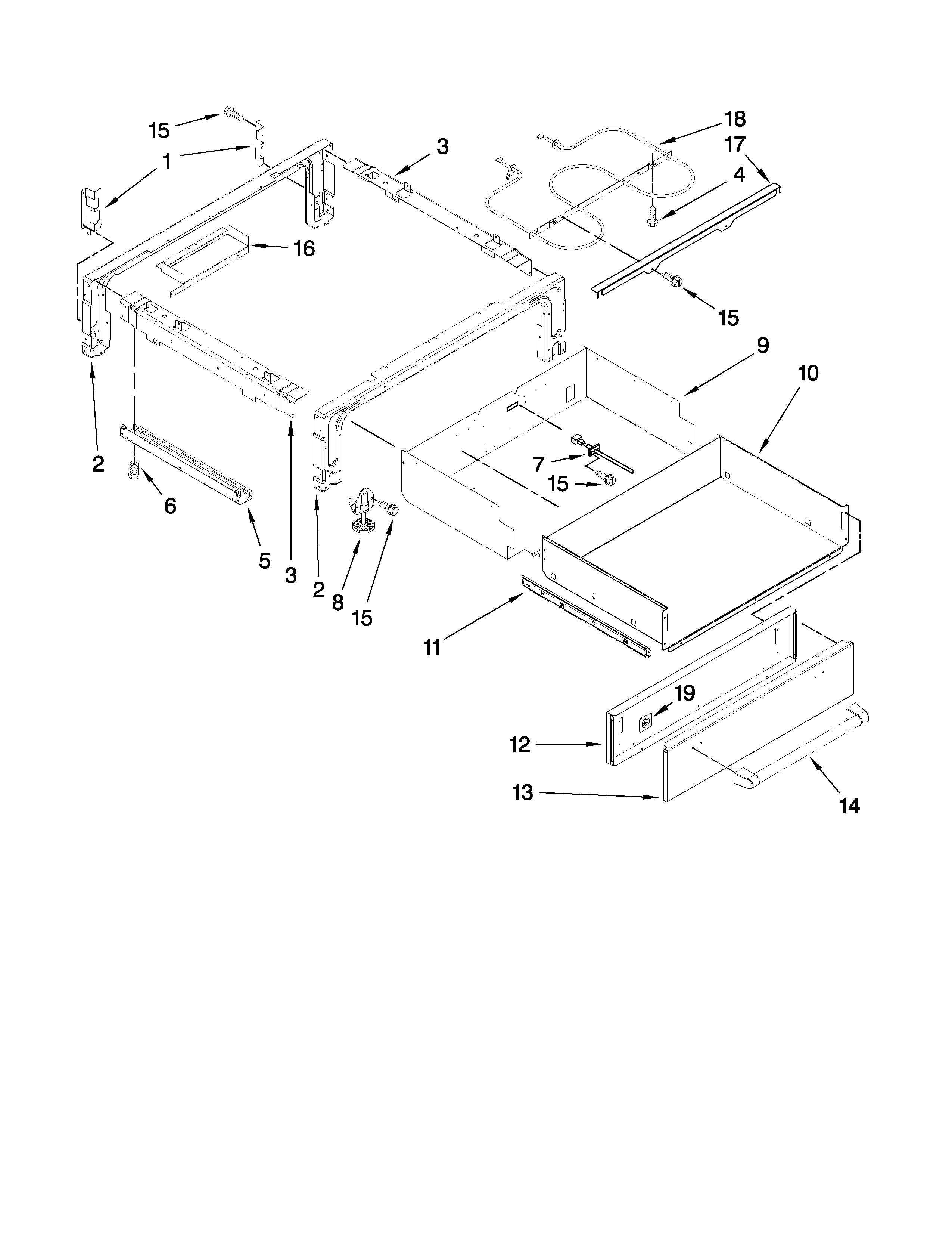 KitchenAid KESS907XSP00 drawer parts diagram