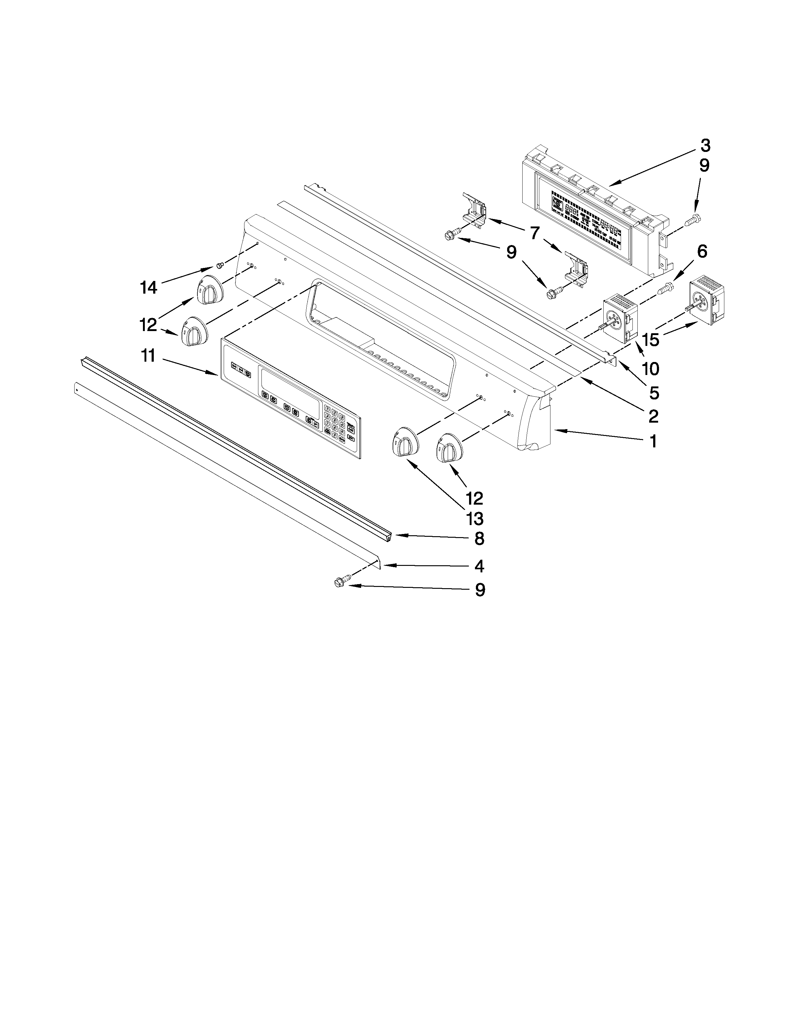 KitchenAid KESS907XSP00 control panel parts diagram
