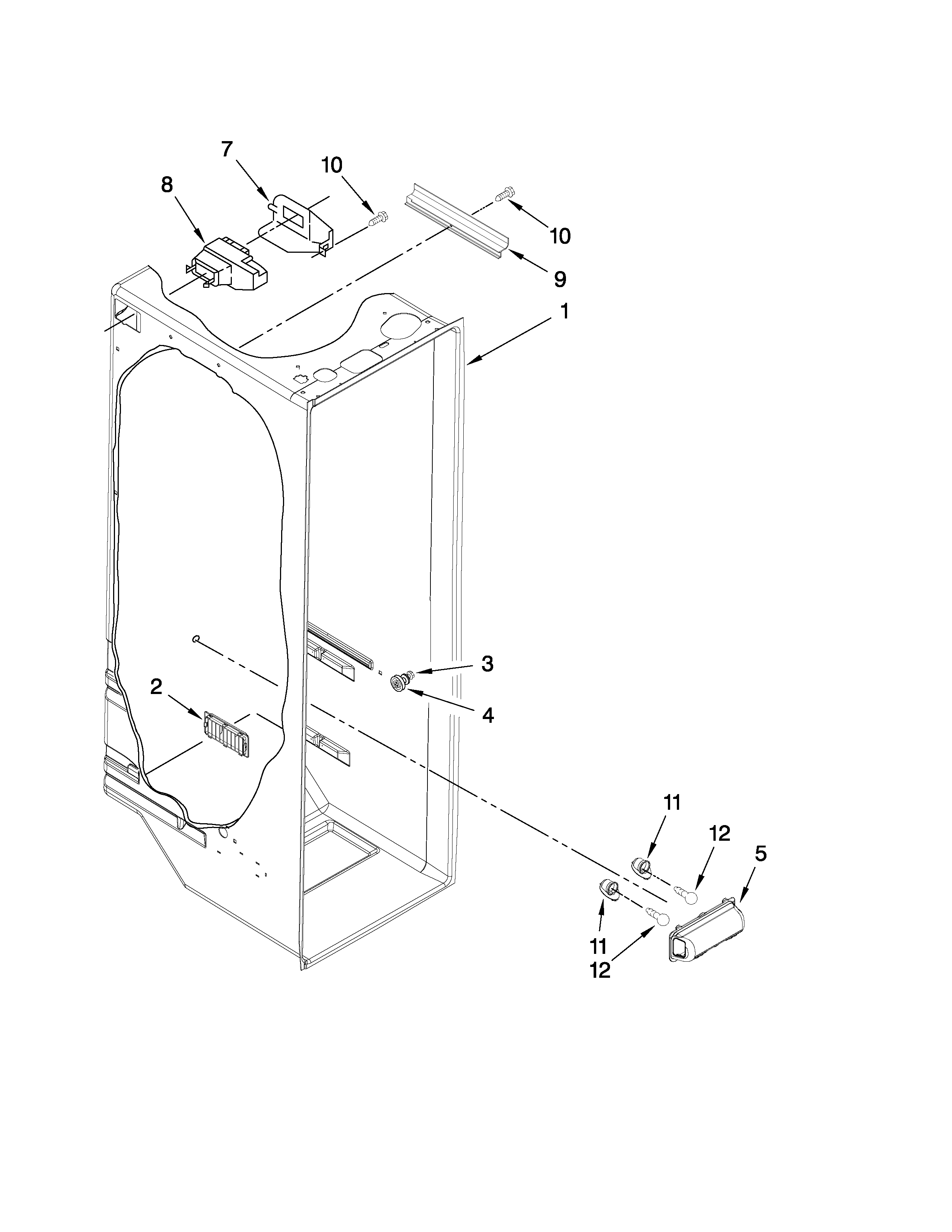 Amana ASD2522WRB03 refrigerator liner parts diagram