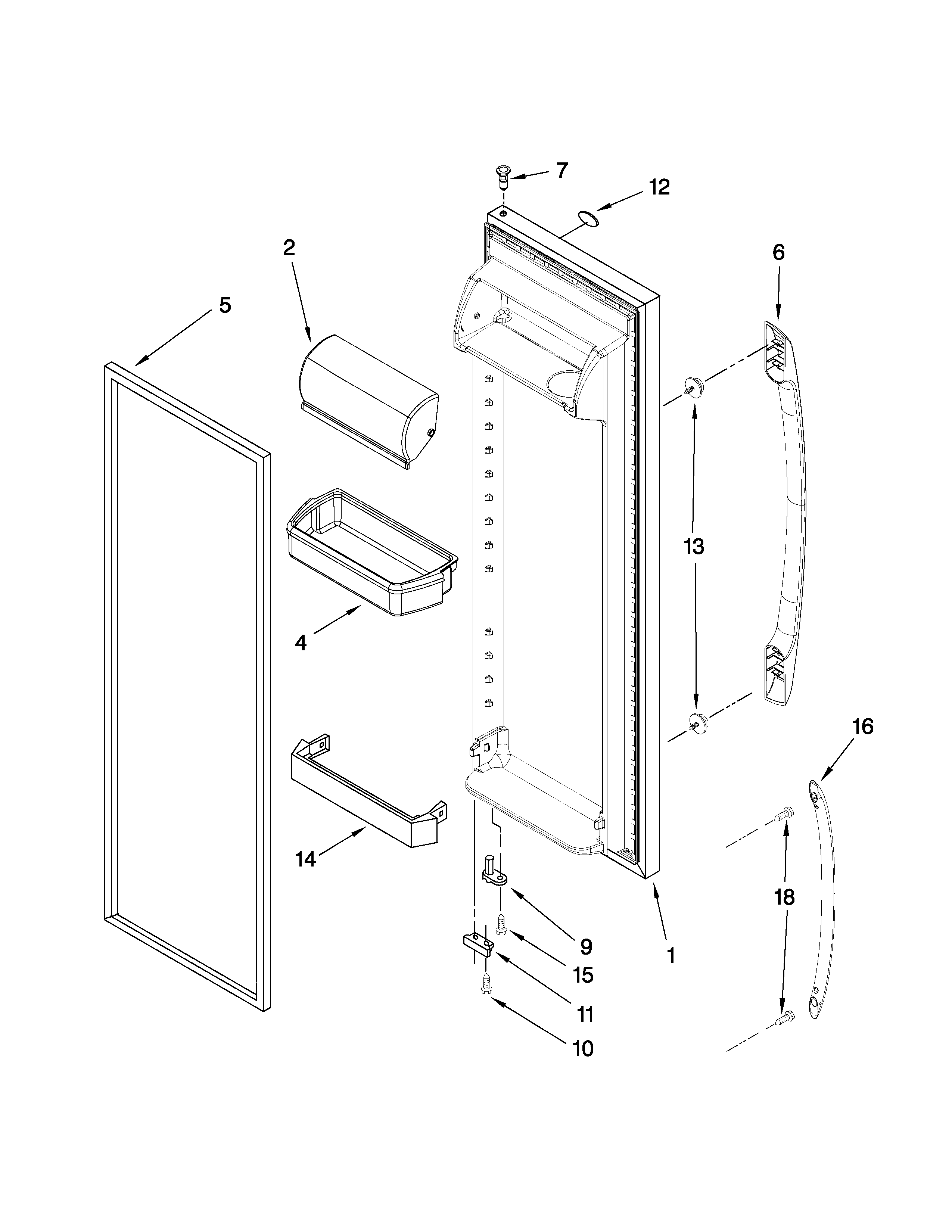 Amana ASD2522WRB03 refrigerator door parts diagram