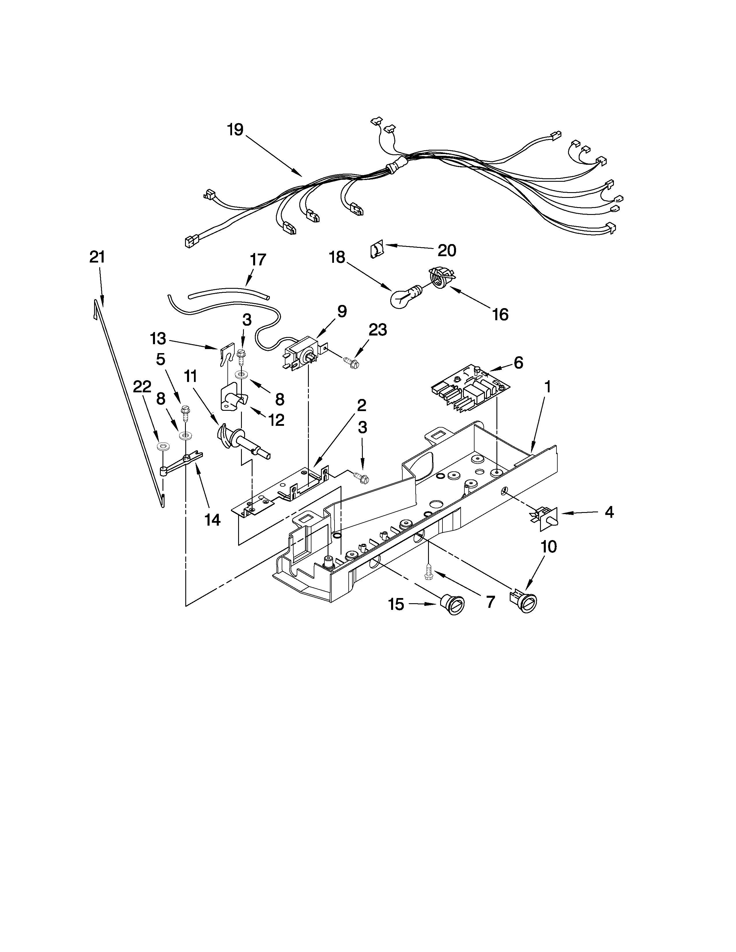 Amana ASD2522WRB03 control parts diagram