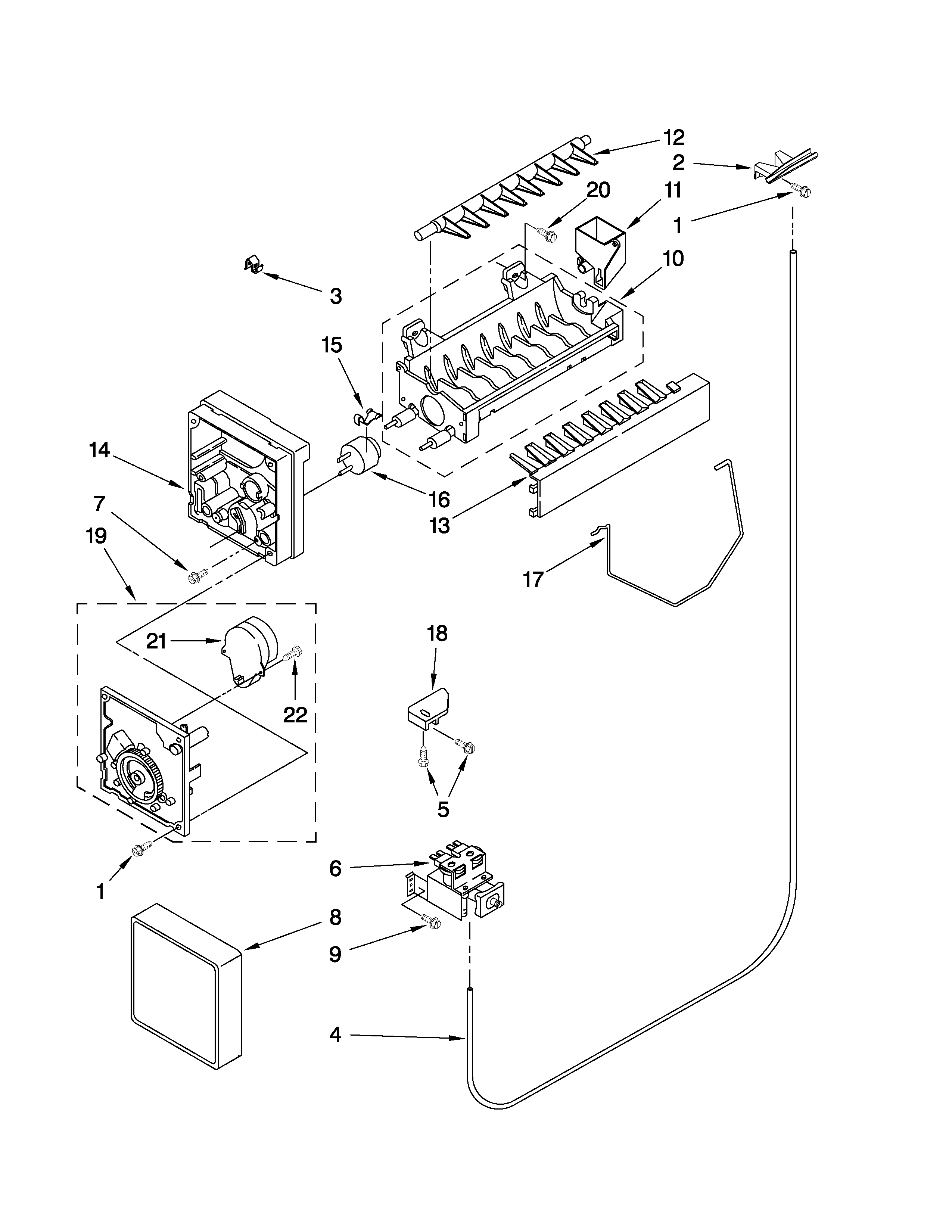 Amana ASD2522WRB03 icemaker parts diagram
