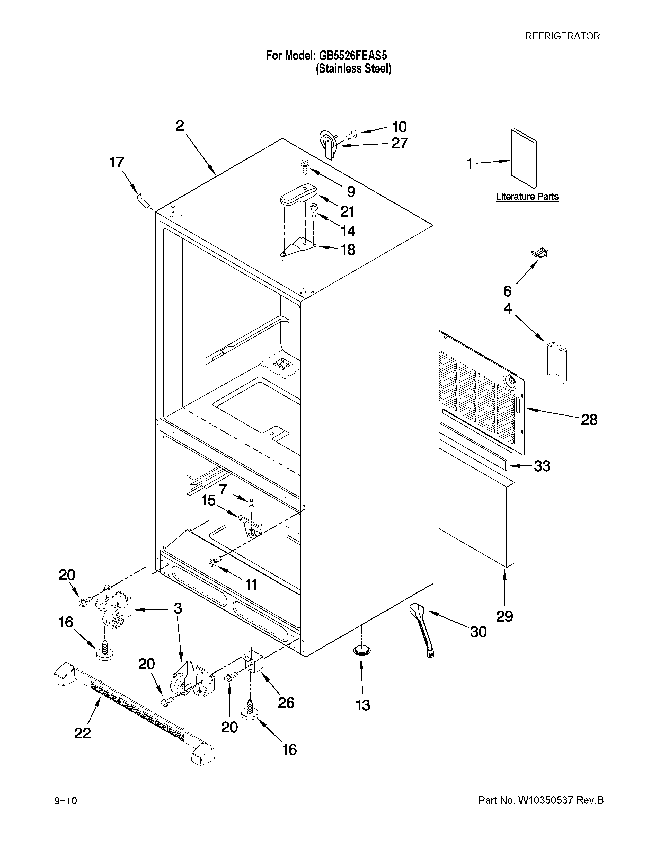 Maytag GB5526FEAS5 cabinet parts diagram