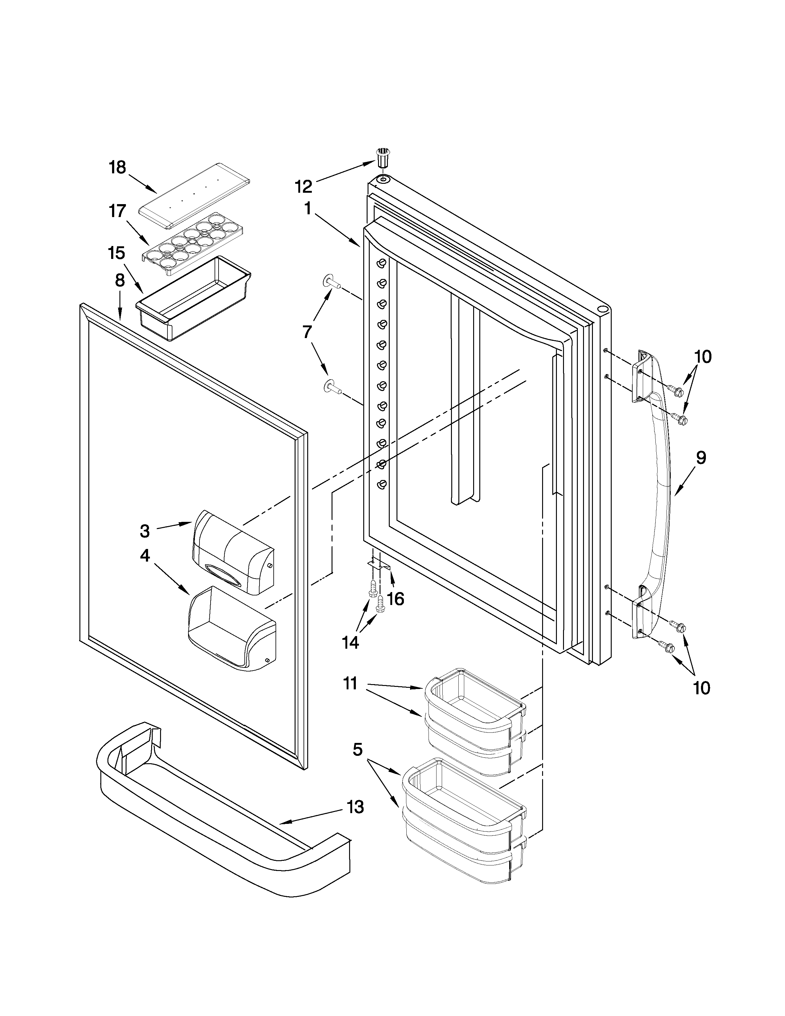 Maytag GB5526FEAS5 refrigerator door parts diagram