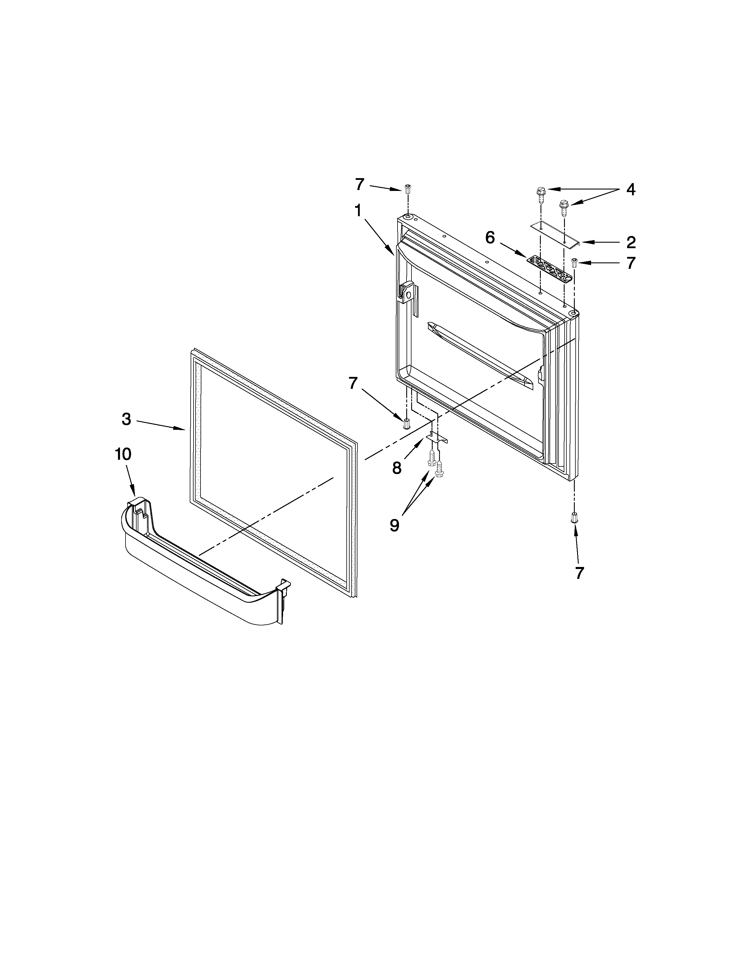 Maytag GB5526FEAS5 freezer door parts diagram