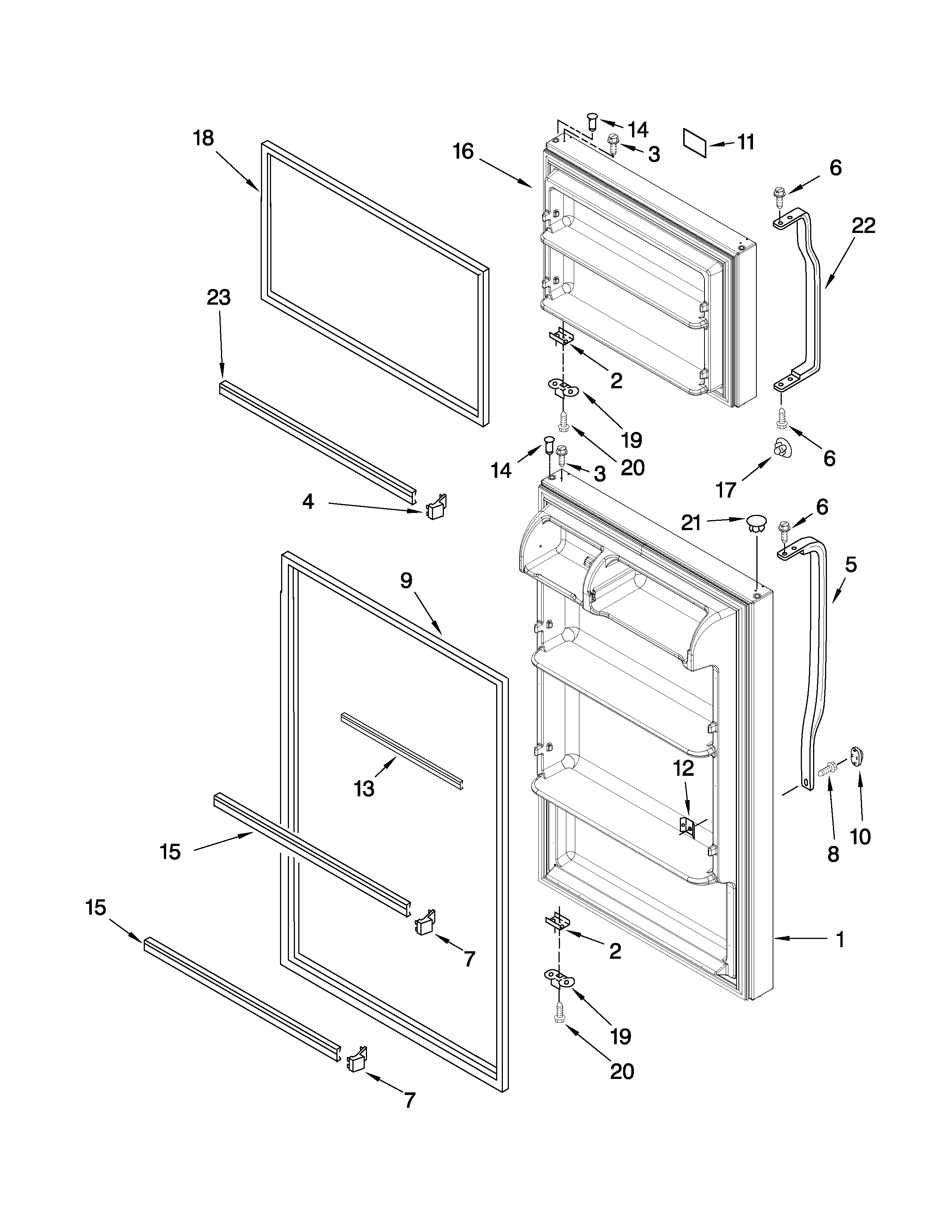 Amana A8TXNWFXW00 door parts diagram