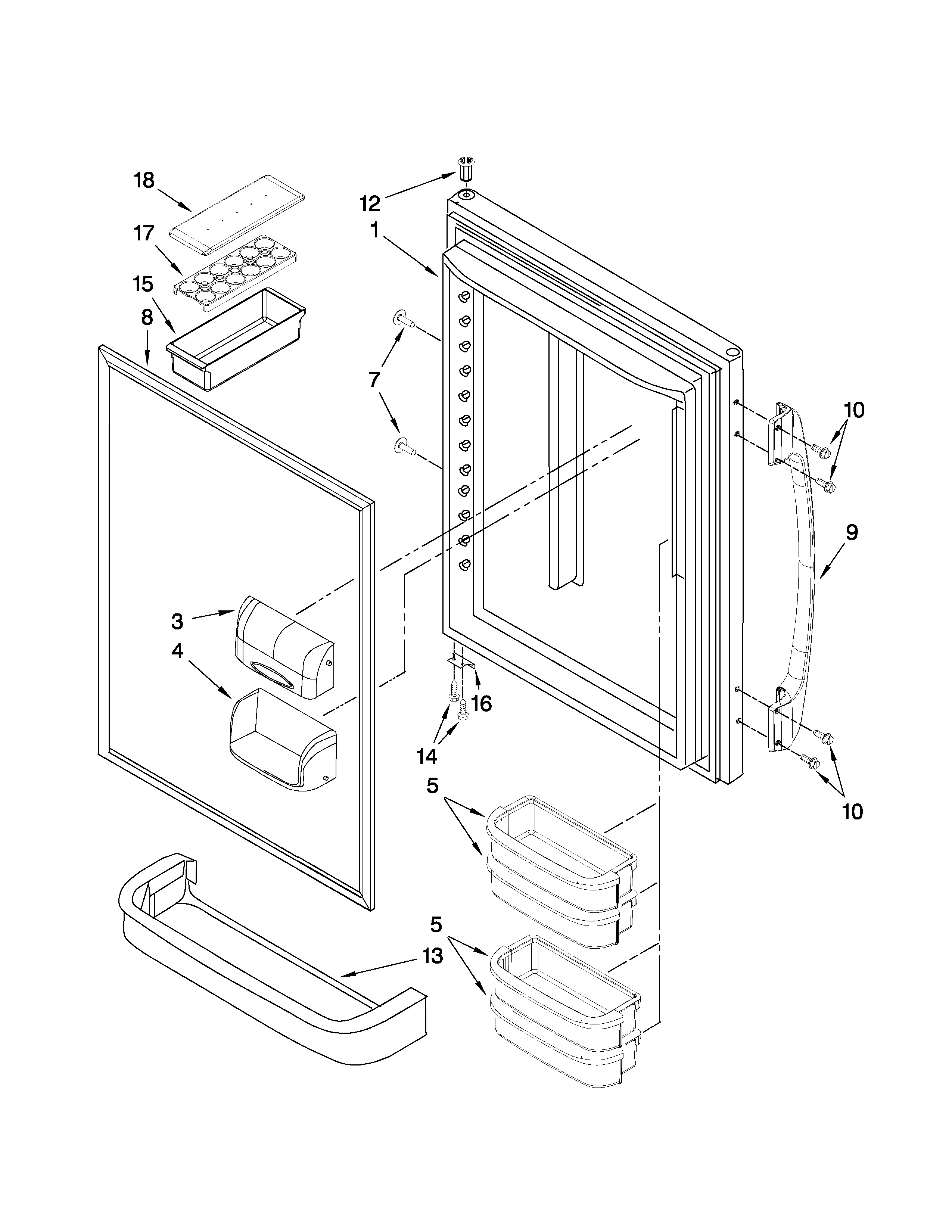 Maytag GB6525PEAS5 refrigerator door parts diagram