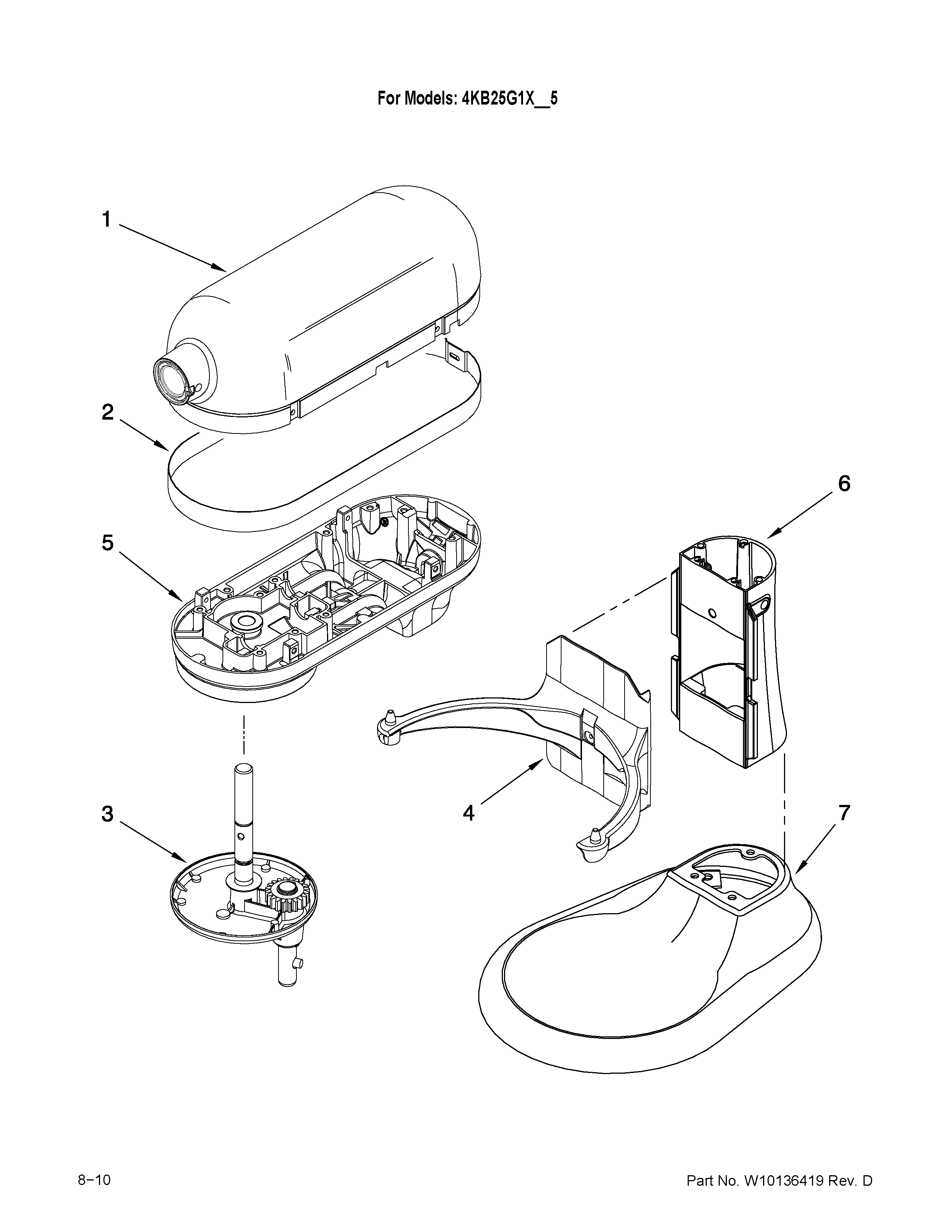 KitchenAid 4KB25G1XMY5 color variation parts diagram