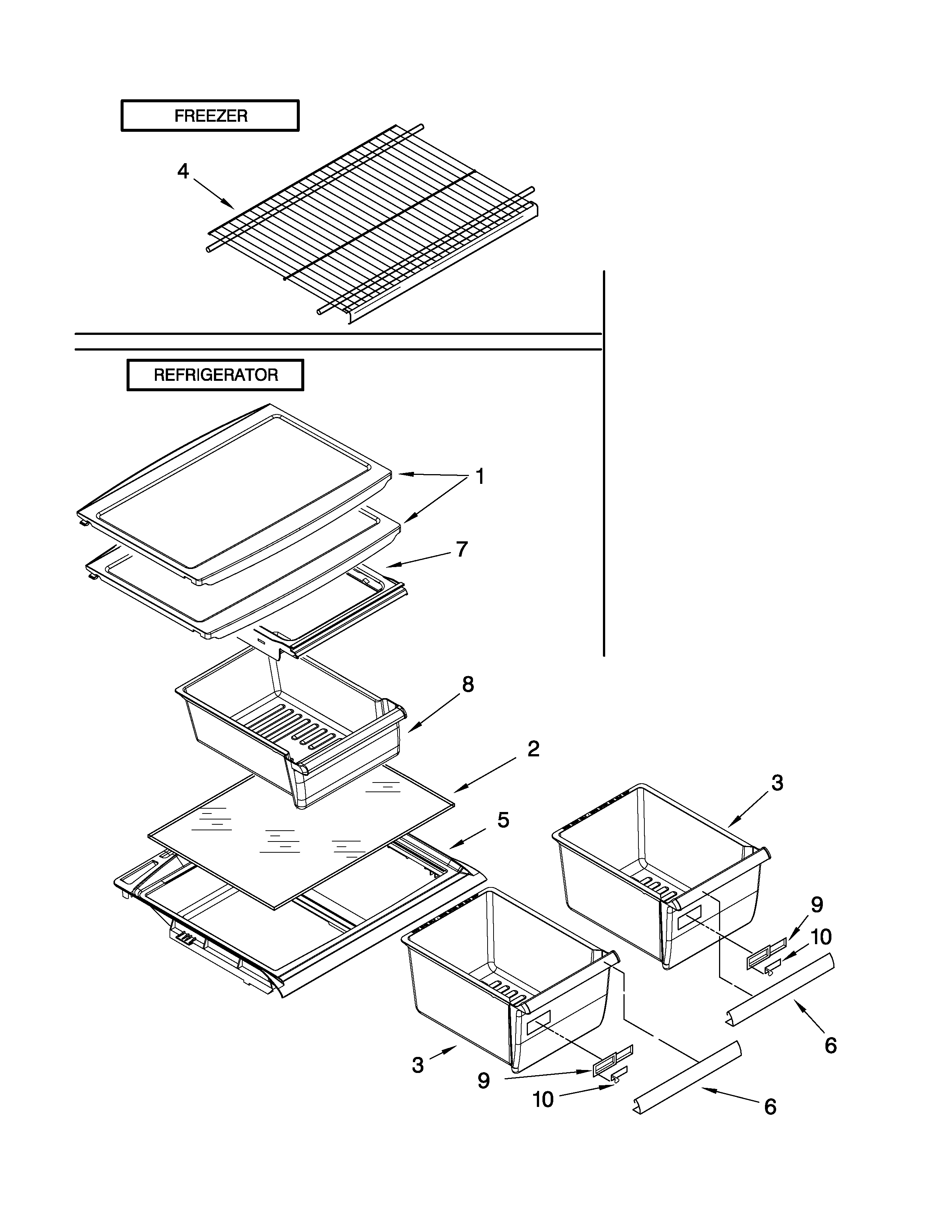 Inglis IRT184302 shelf parts diagram