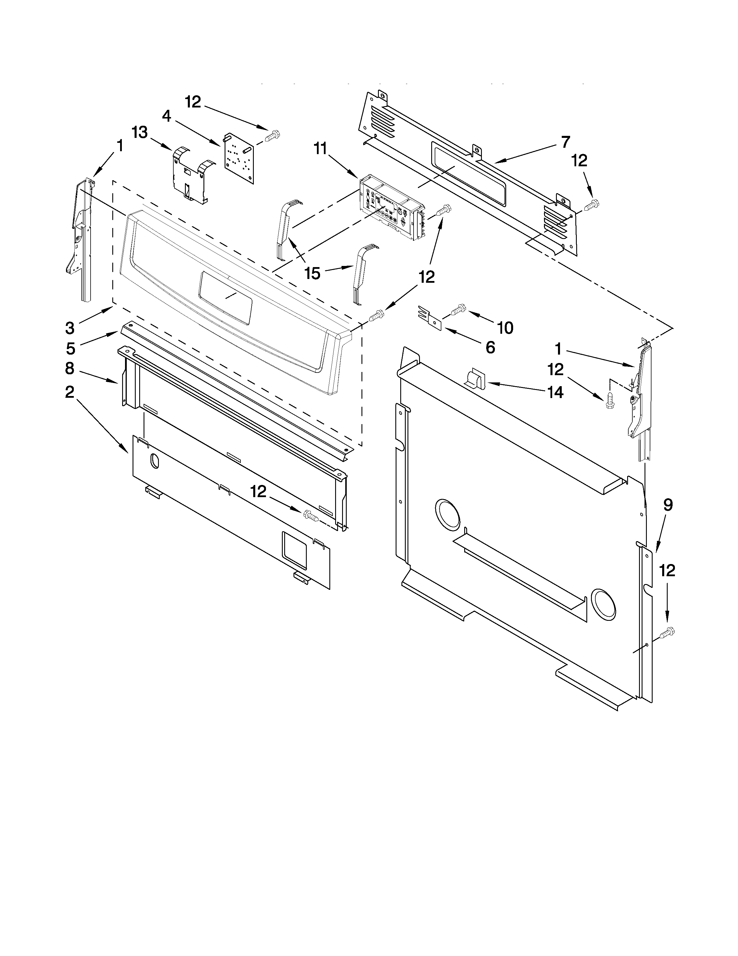 Amana AGR5844VDD1 control panel parts diagram