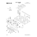 Jenn-Air YJDRP436WP00 cooktop, burner and grate parts diagram