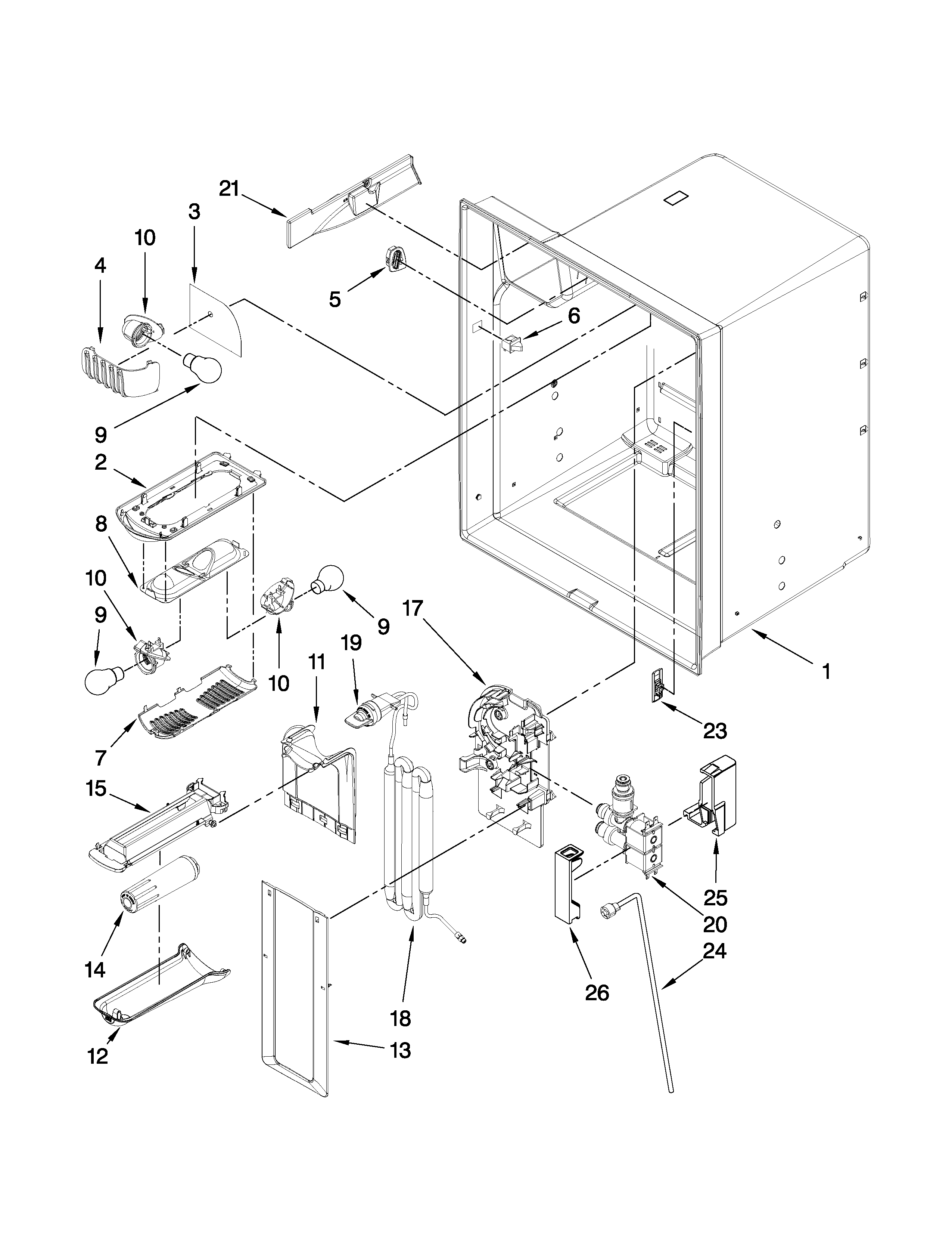 Jenn-Air JFI2089AEP6 refrigerator liner parts diagram