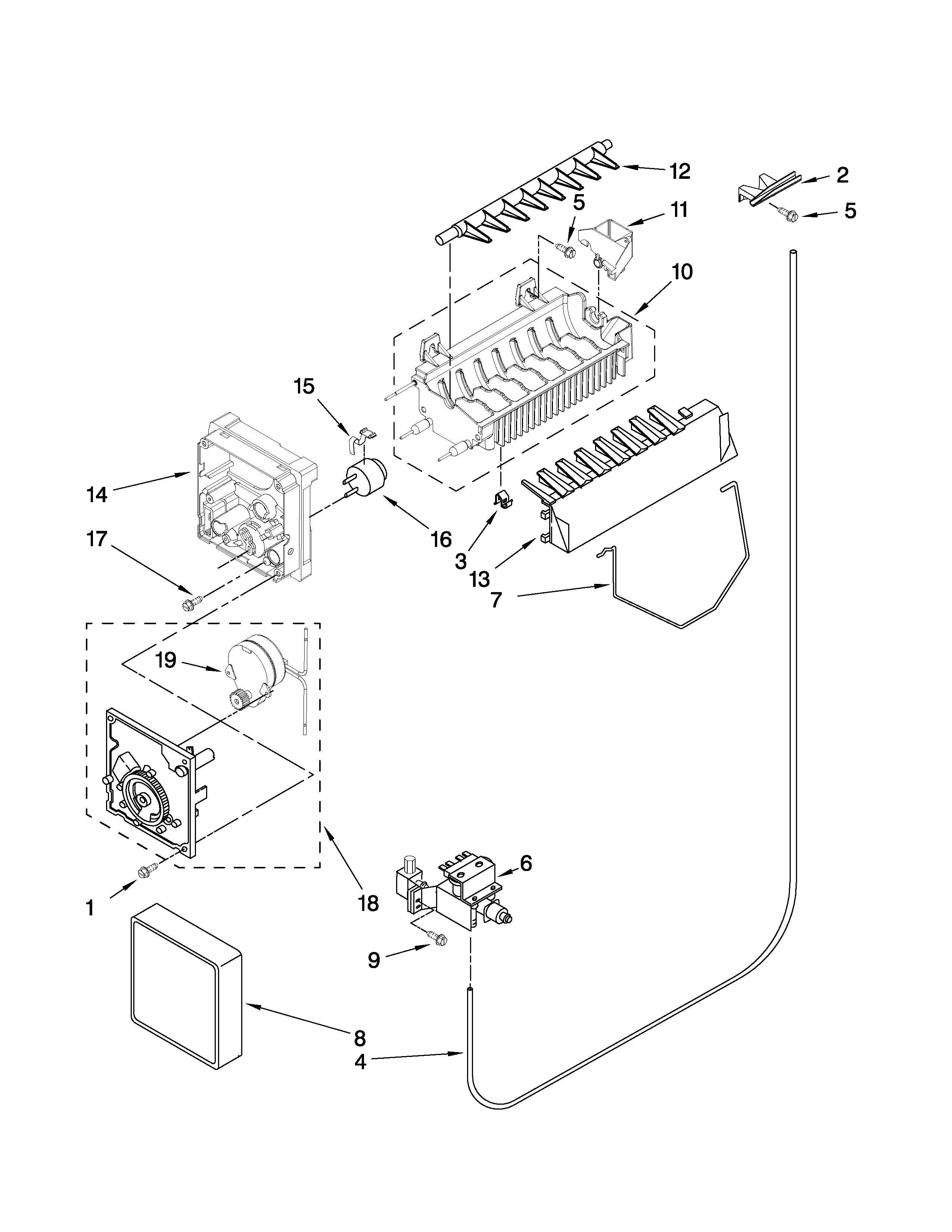 Maytag MSD2576VEM01 icemaker parts diagram