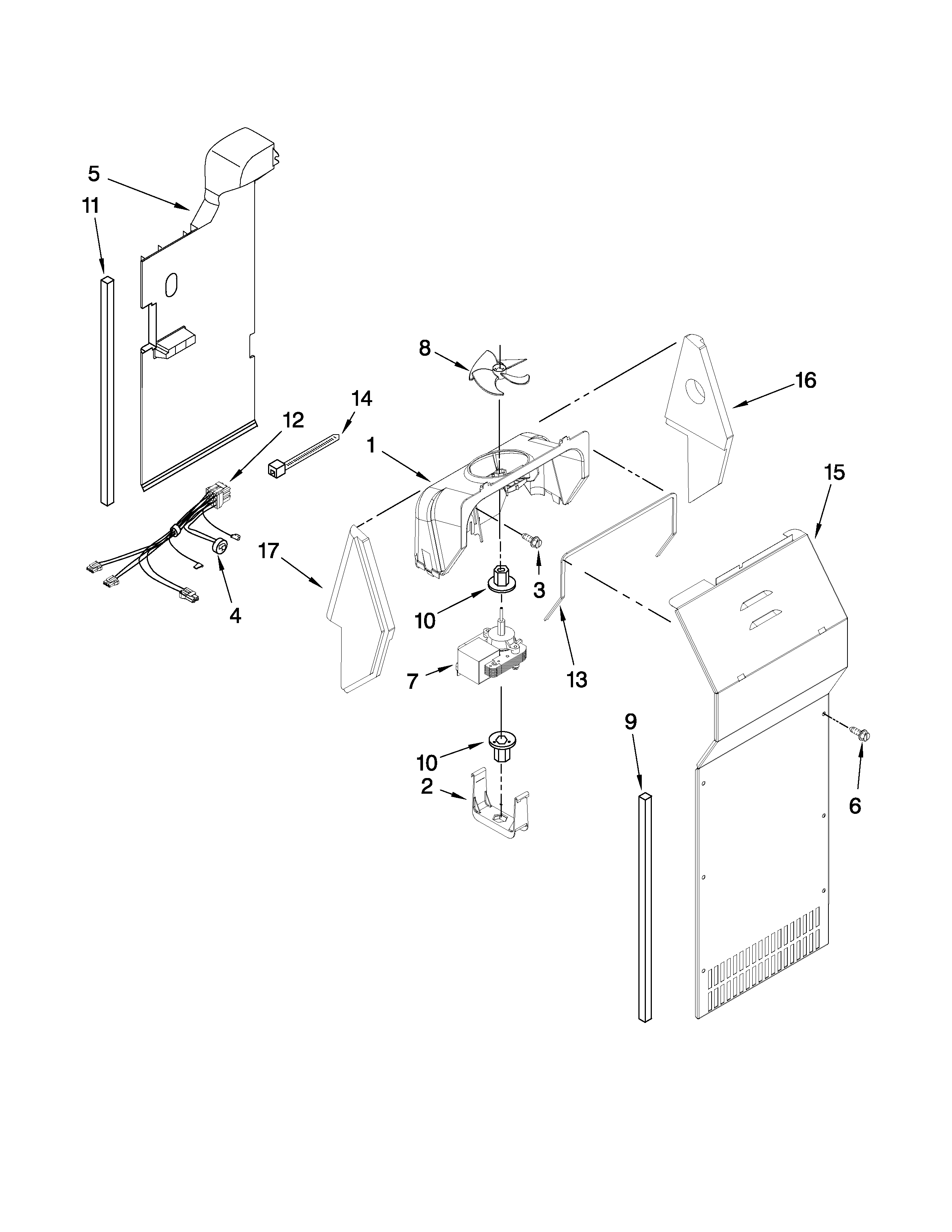 Crosley CS25CFXTQ02 air flow parts diagram