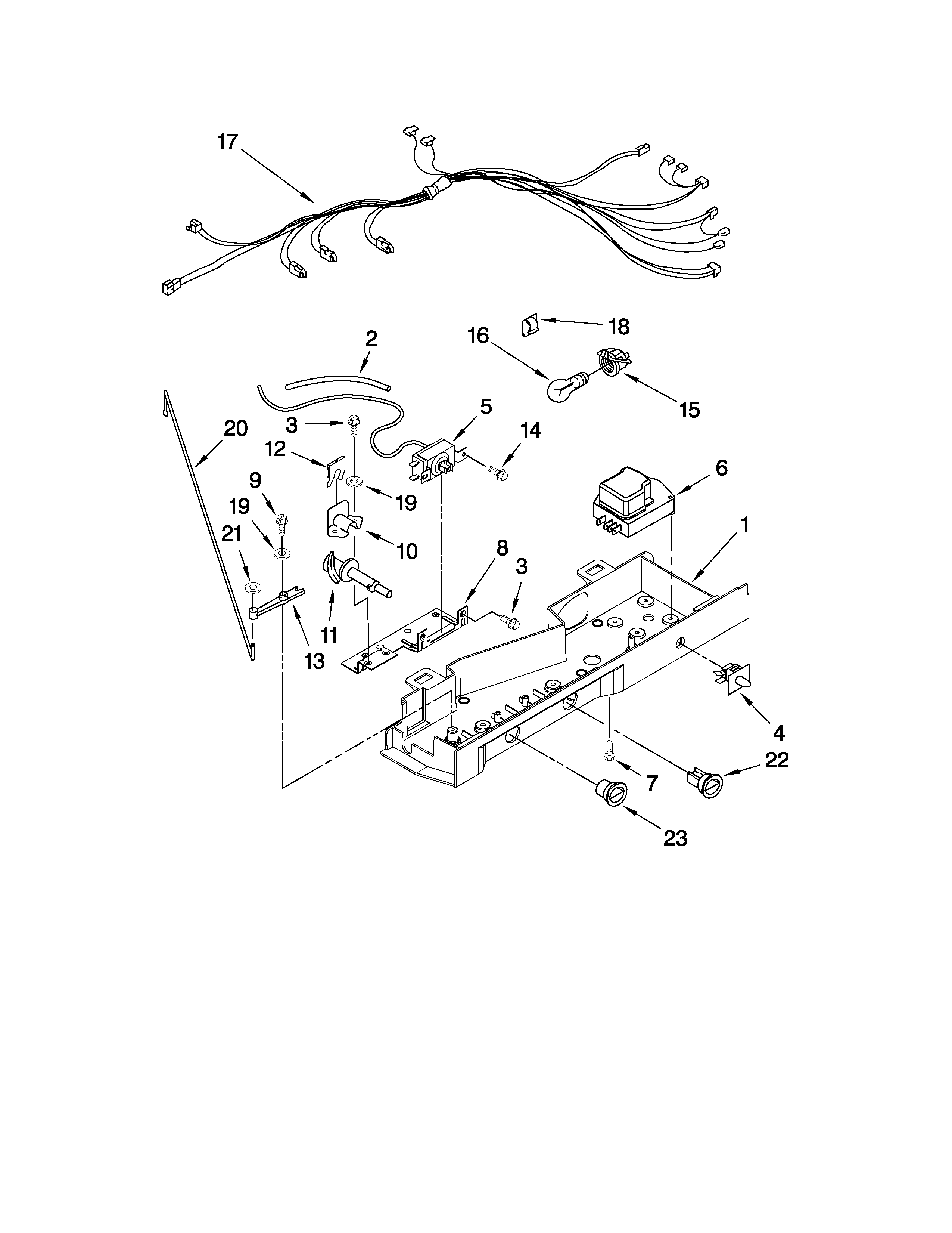 Crosley CS25CFXTQ02 control parts diagram