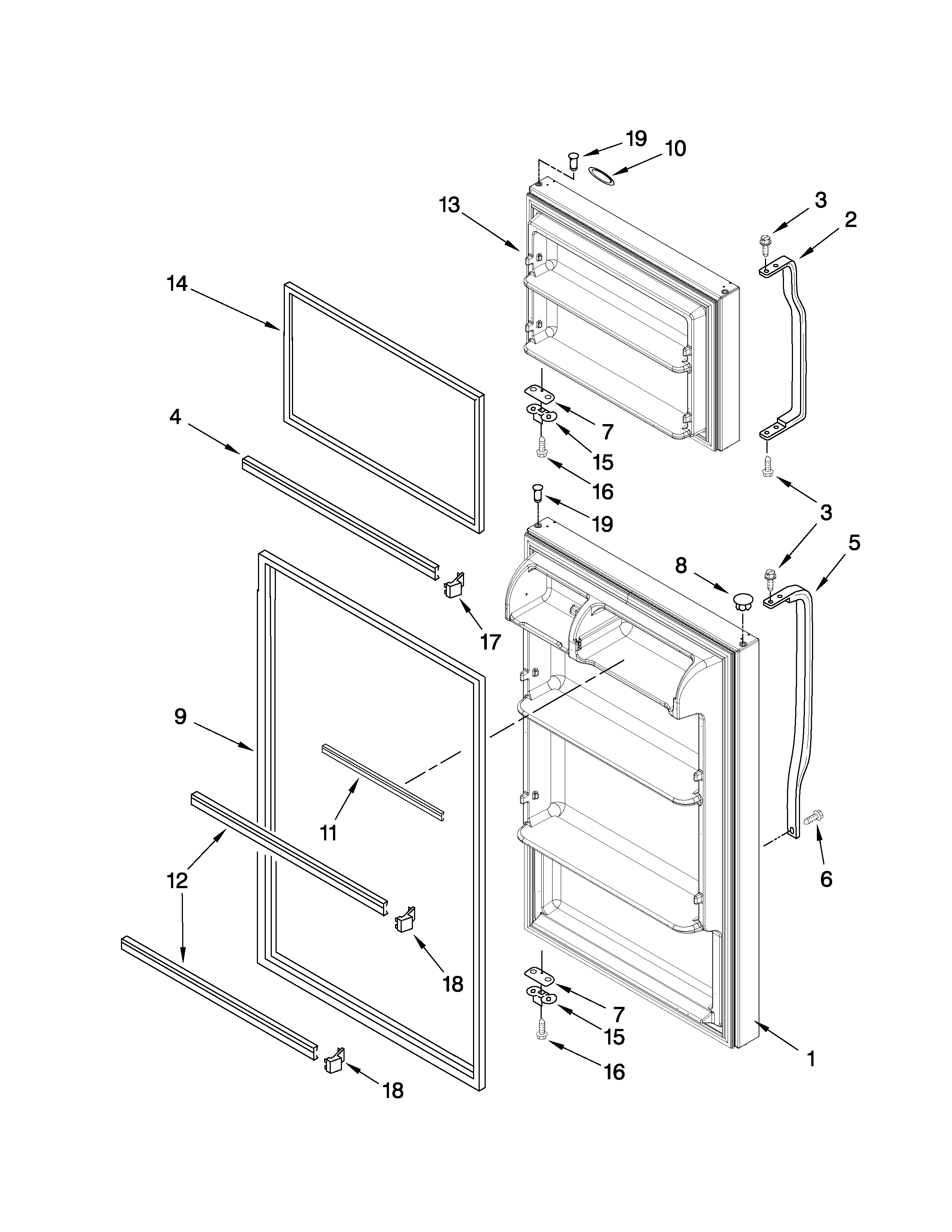 Inglis I4TXCWFXQ01 door parts diagram
