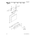 Whirlpool DU1300XTVQ3 door and panel parts diagram